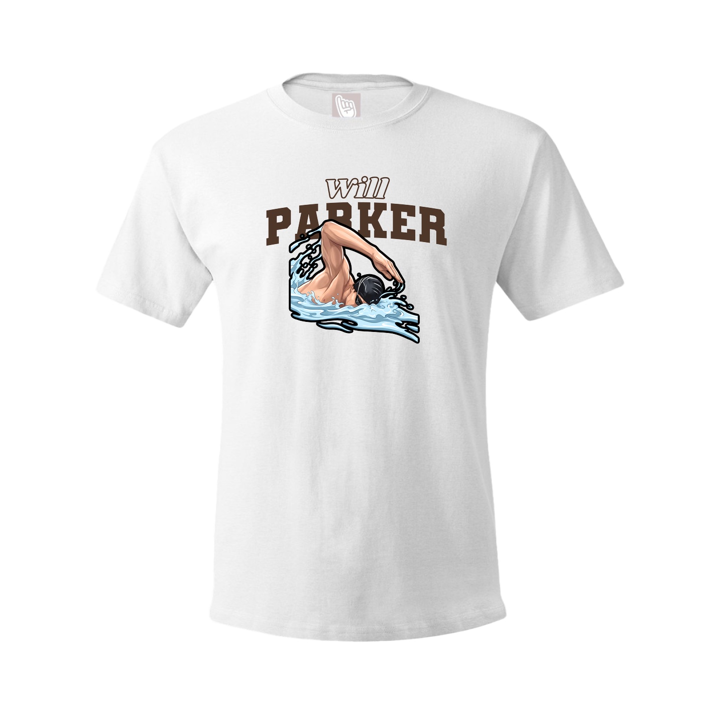 Youth Tee — Name Arch in White