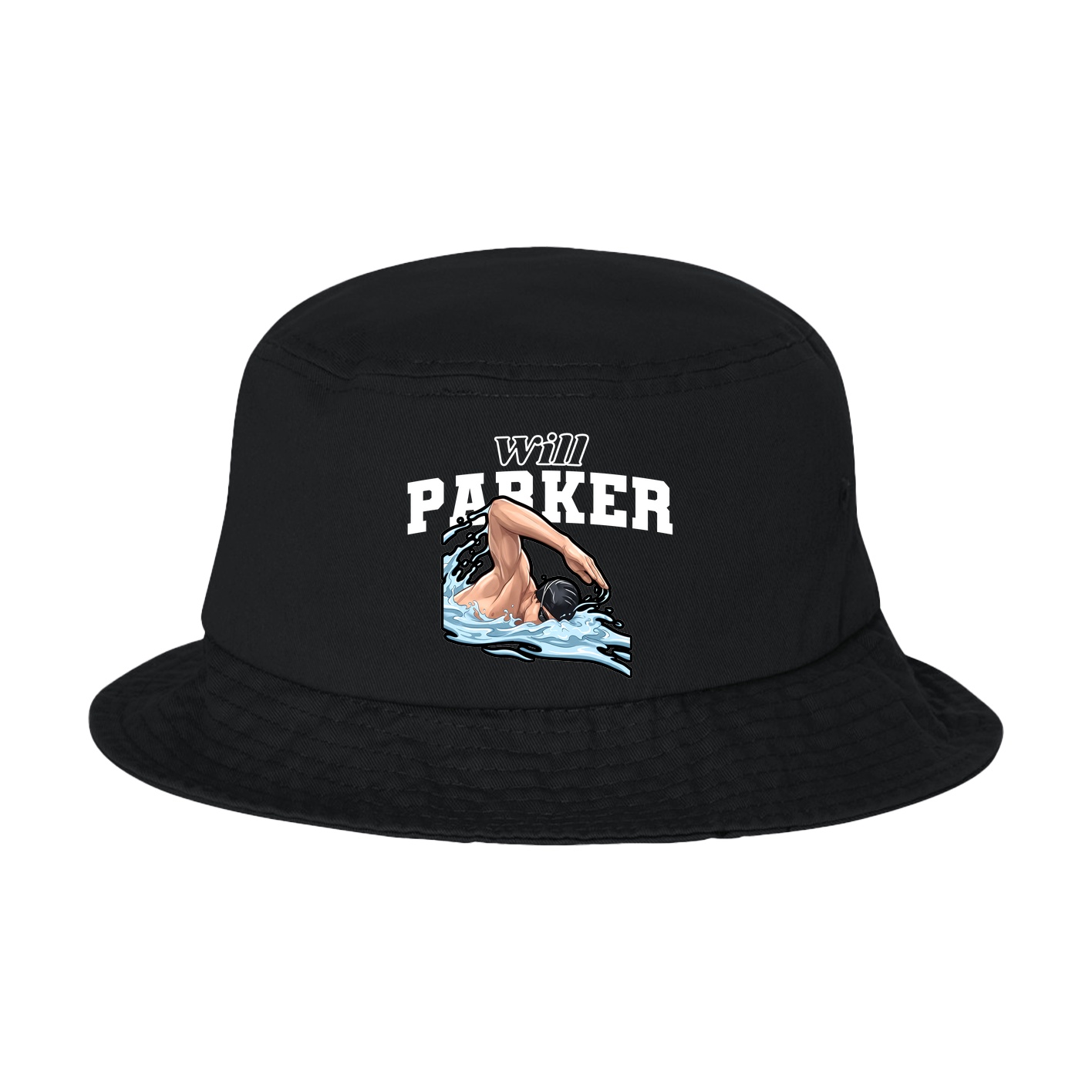 Bucket Cap — Name Arch in Black