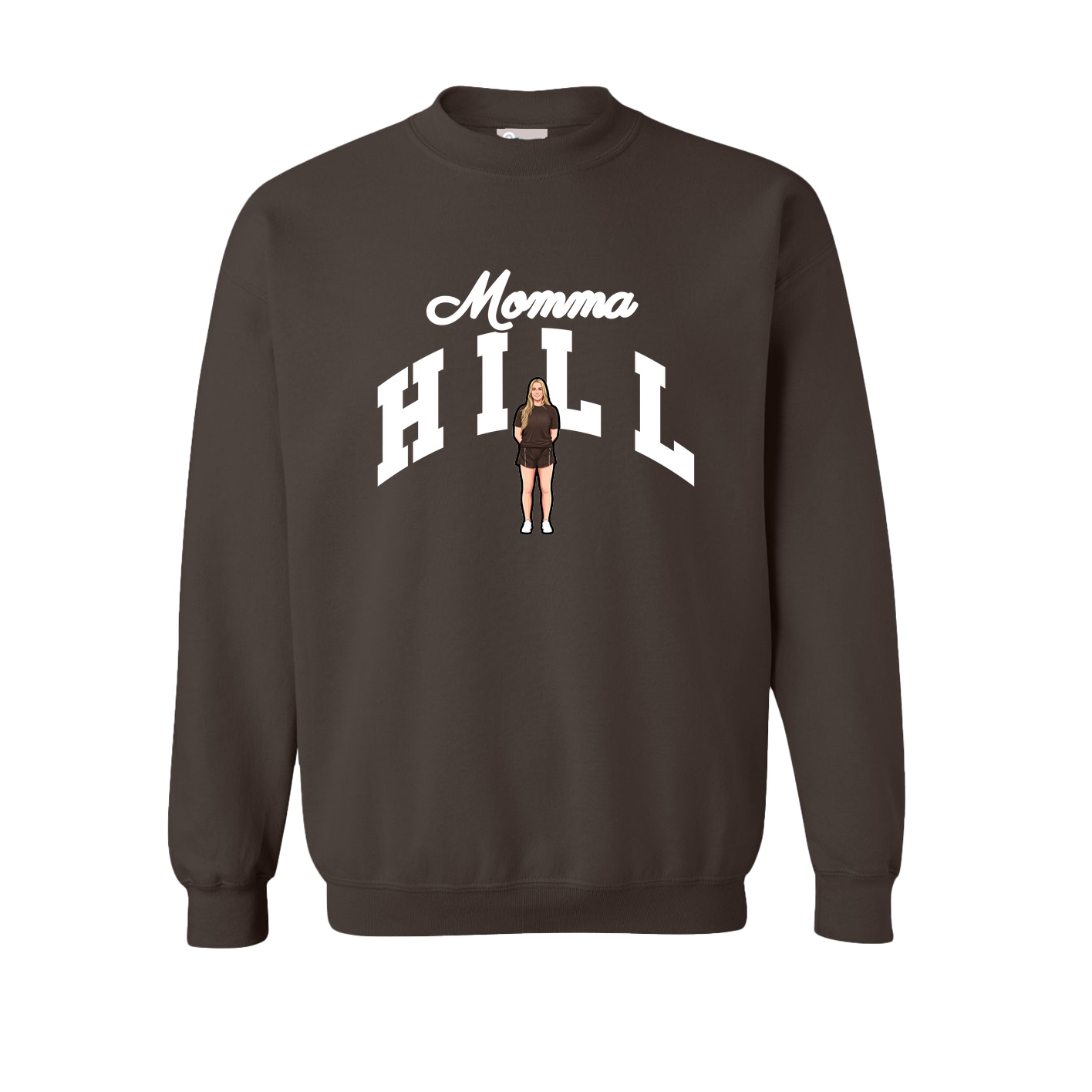 Fleece Crew — Mothers Day Arch in Brown