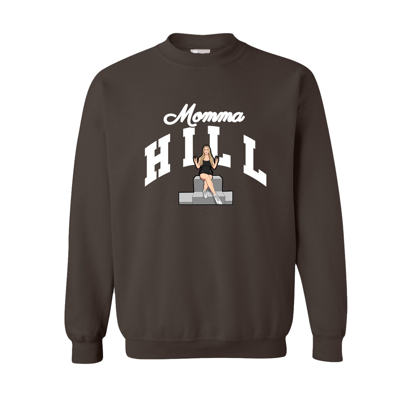 Fleece Crew — Mothers Day Arch in Brown