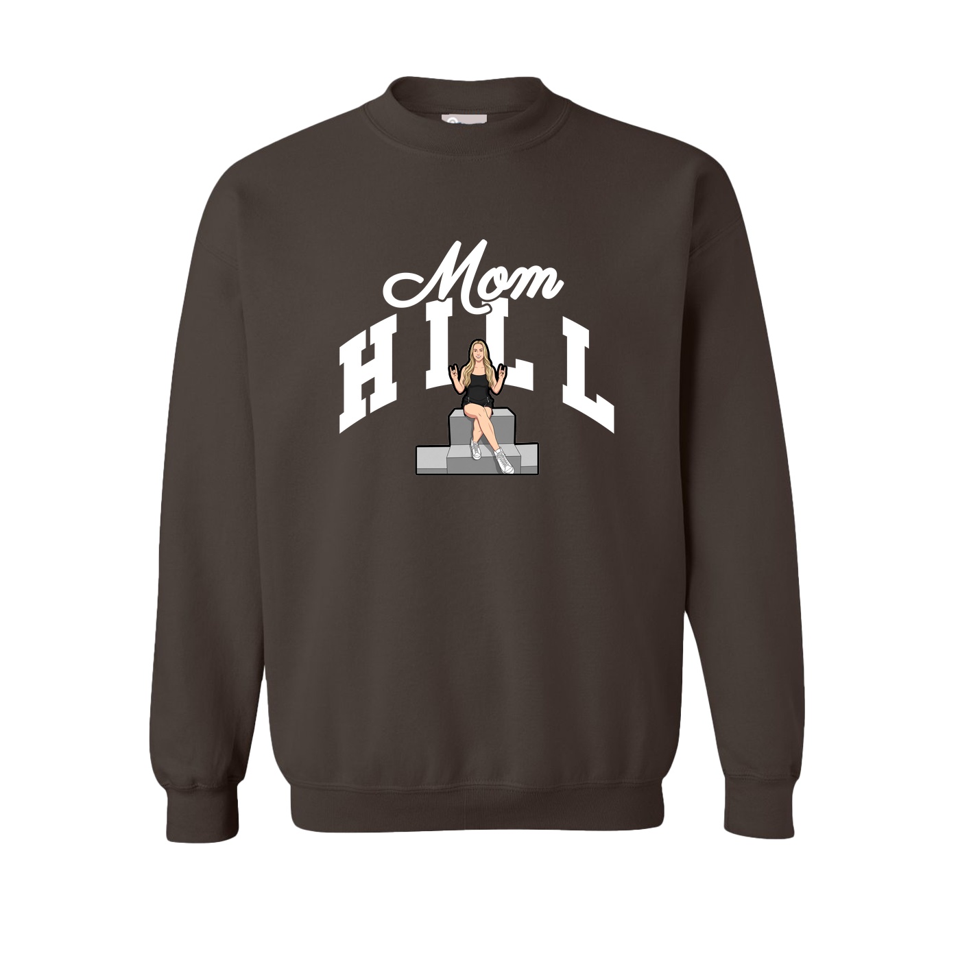 Fleece Crew — Mothers Day Arch in Brown