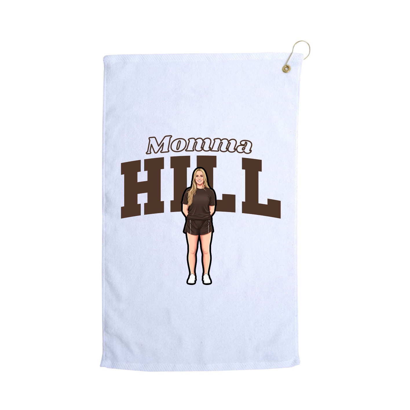 Golf Towel — Mothers Day Block in White