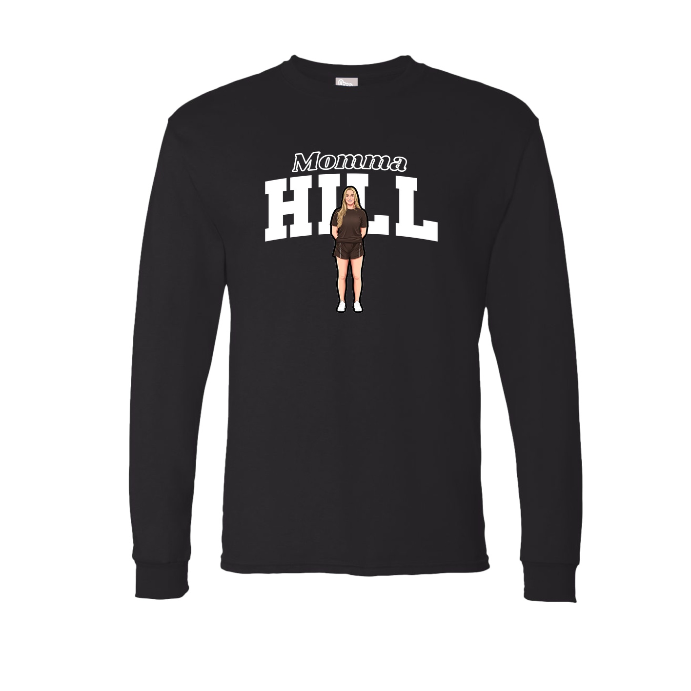 Long Sleeve Tee — Mothers Day Block in Black