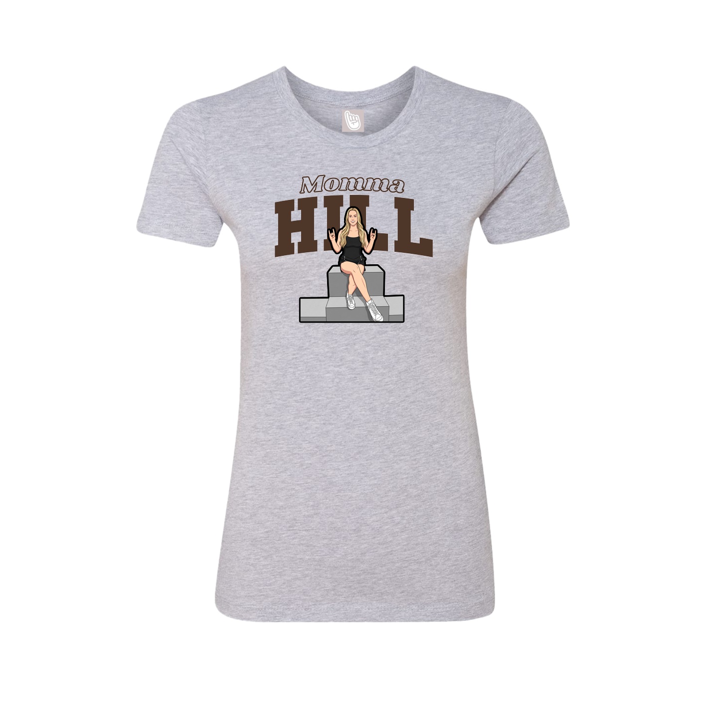 Womens Tee — Mothers Day Block in Grey