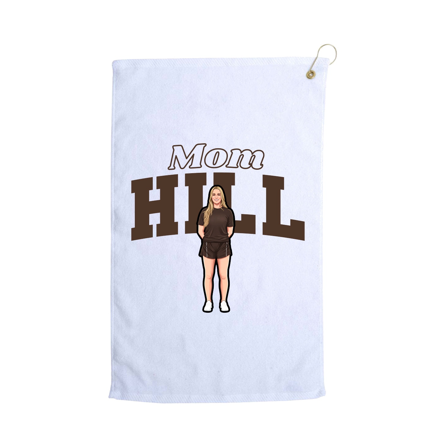 Golf Towel — Mothers Day Block in White