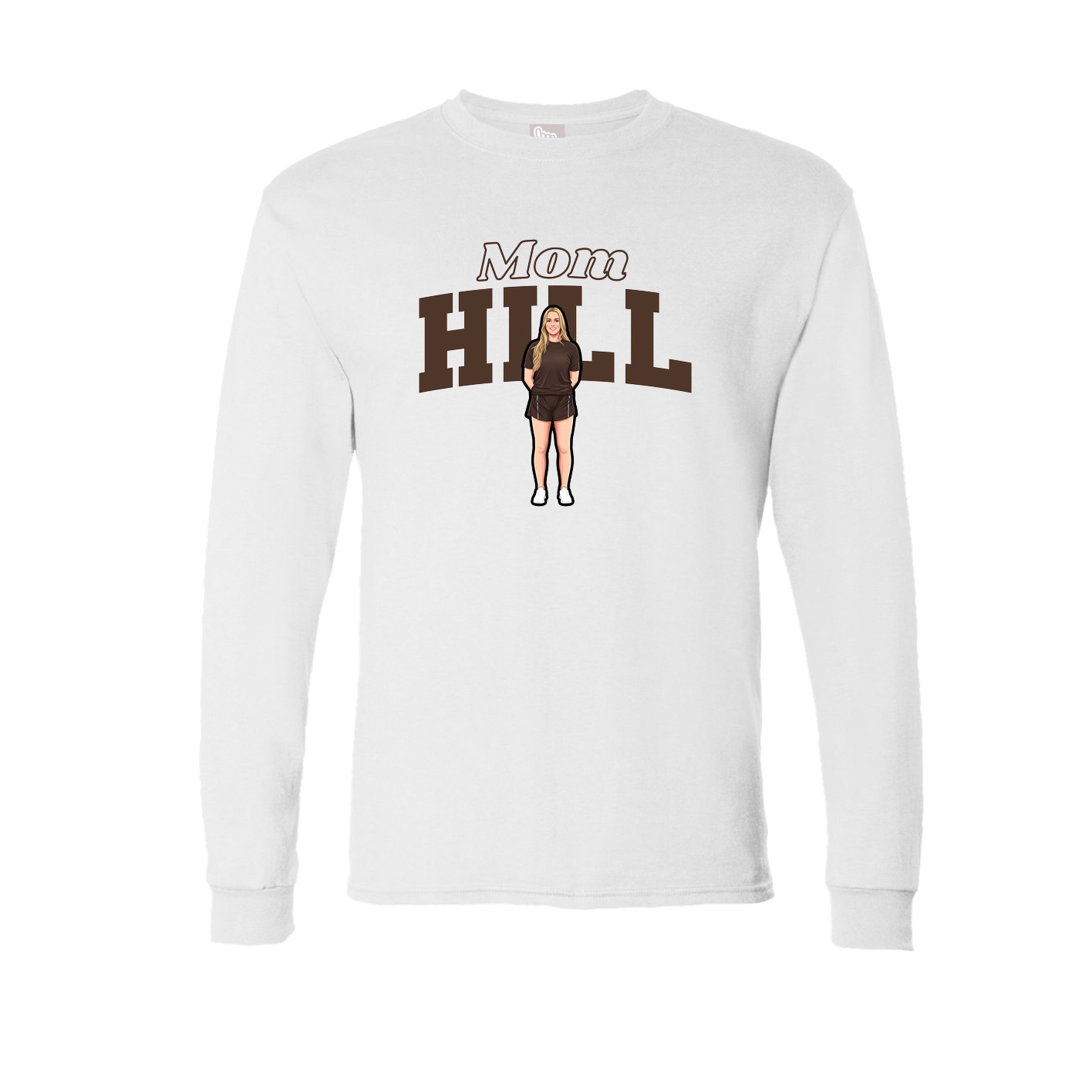 Long Sleeve Tee — Mothers Day Block in White