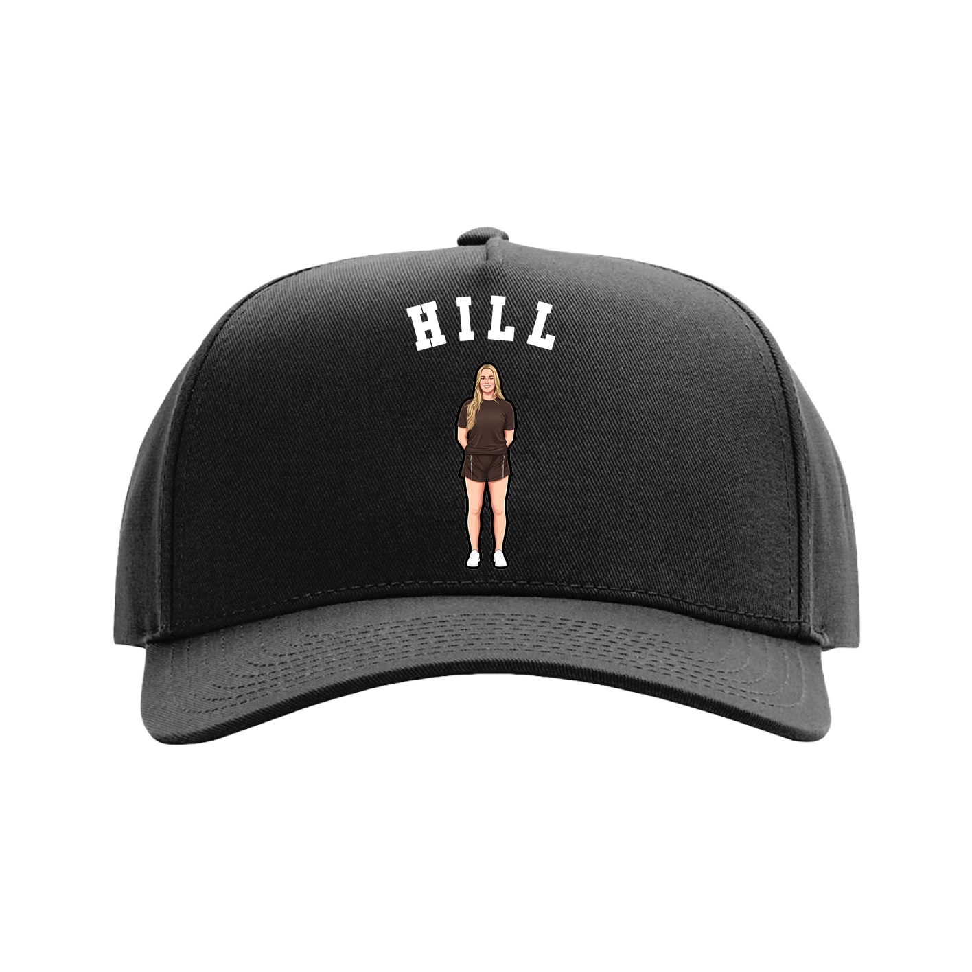 Full Fabric Five-Panel Champ Cap — Shirsey Arch in Black
