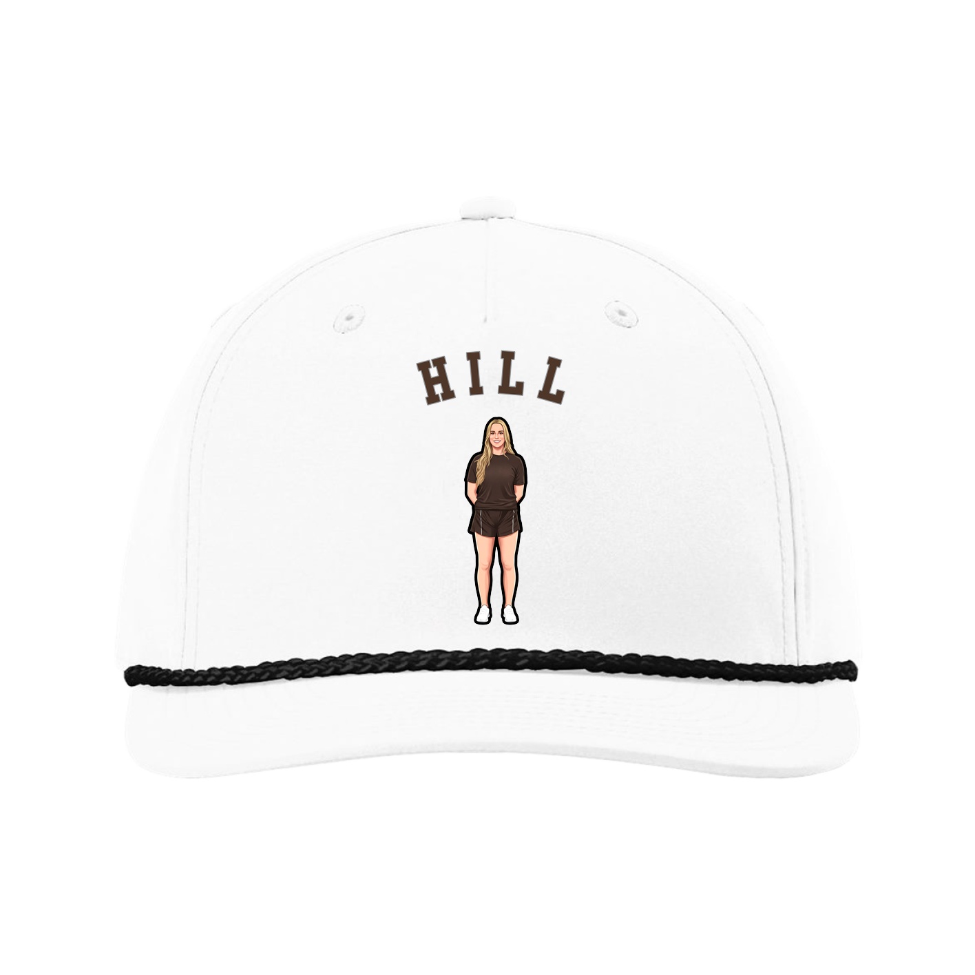 Five-Panel Classic Rope Cap — Shirsey Arch in White