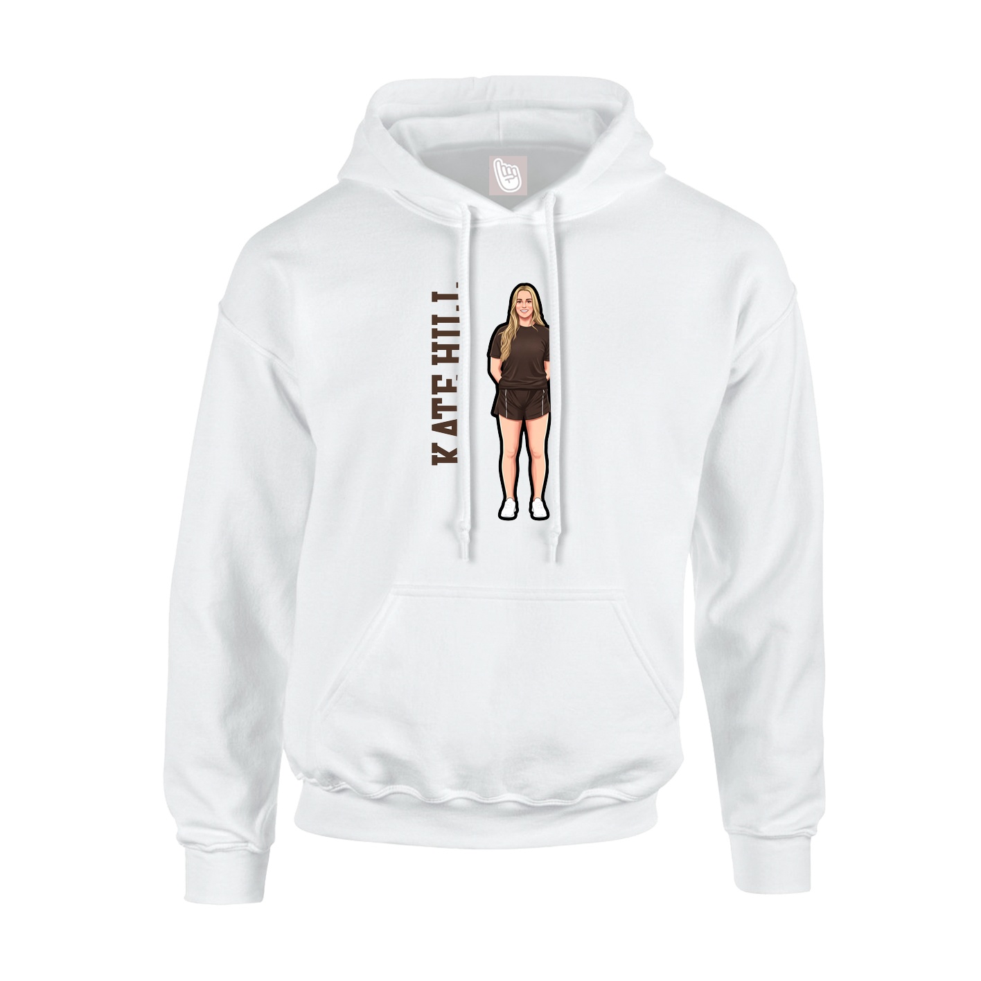 Youth Hoodie — Name Vertical in White