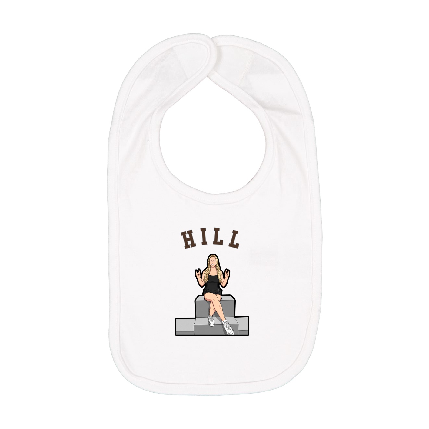 Infant Bib — Shirsey Arch in White