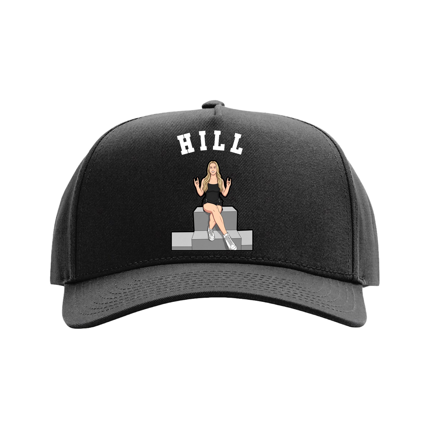 Full Fabric Five-Panel Champ Cap — Shirsey Arch in Black