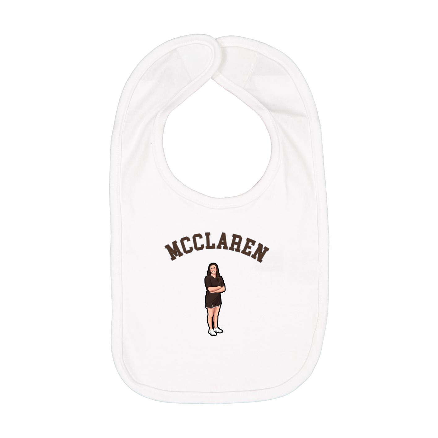 Infant Bib — Shirsey Arch in White