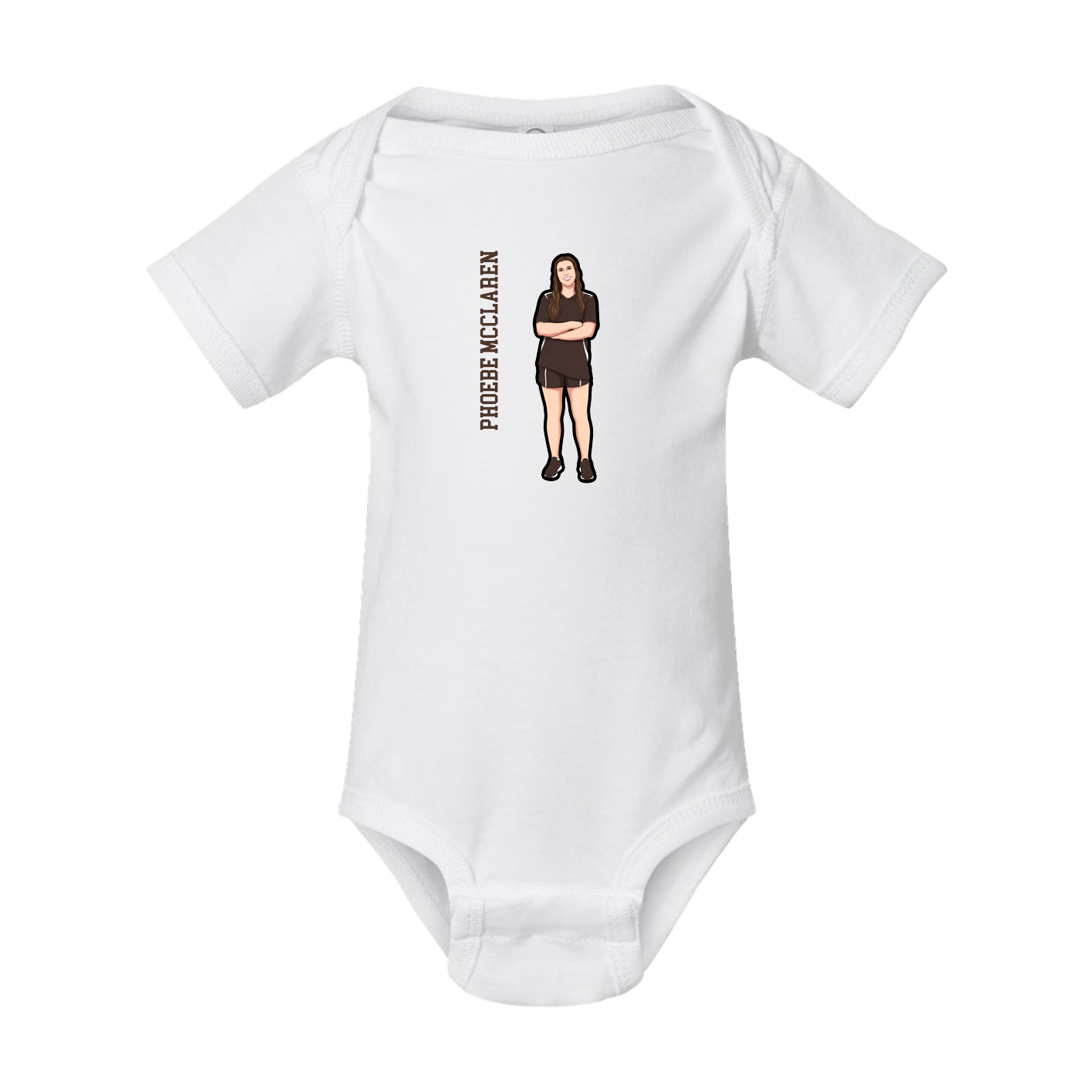 Baby Onesie — Name Vertical in White