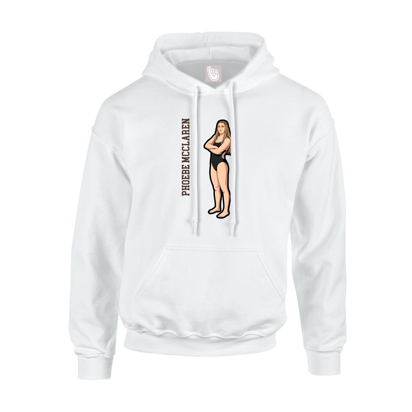 Youth Hoodie — Name Vertical in White
