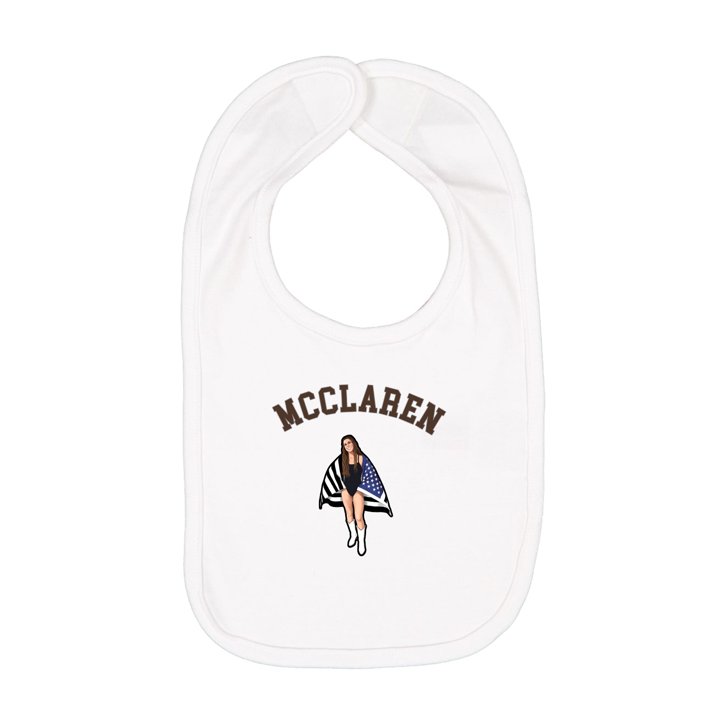 Infant Bib — Shirsey Arch in White