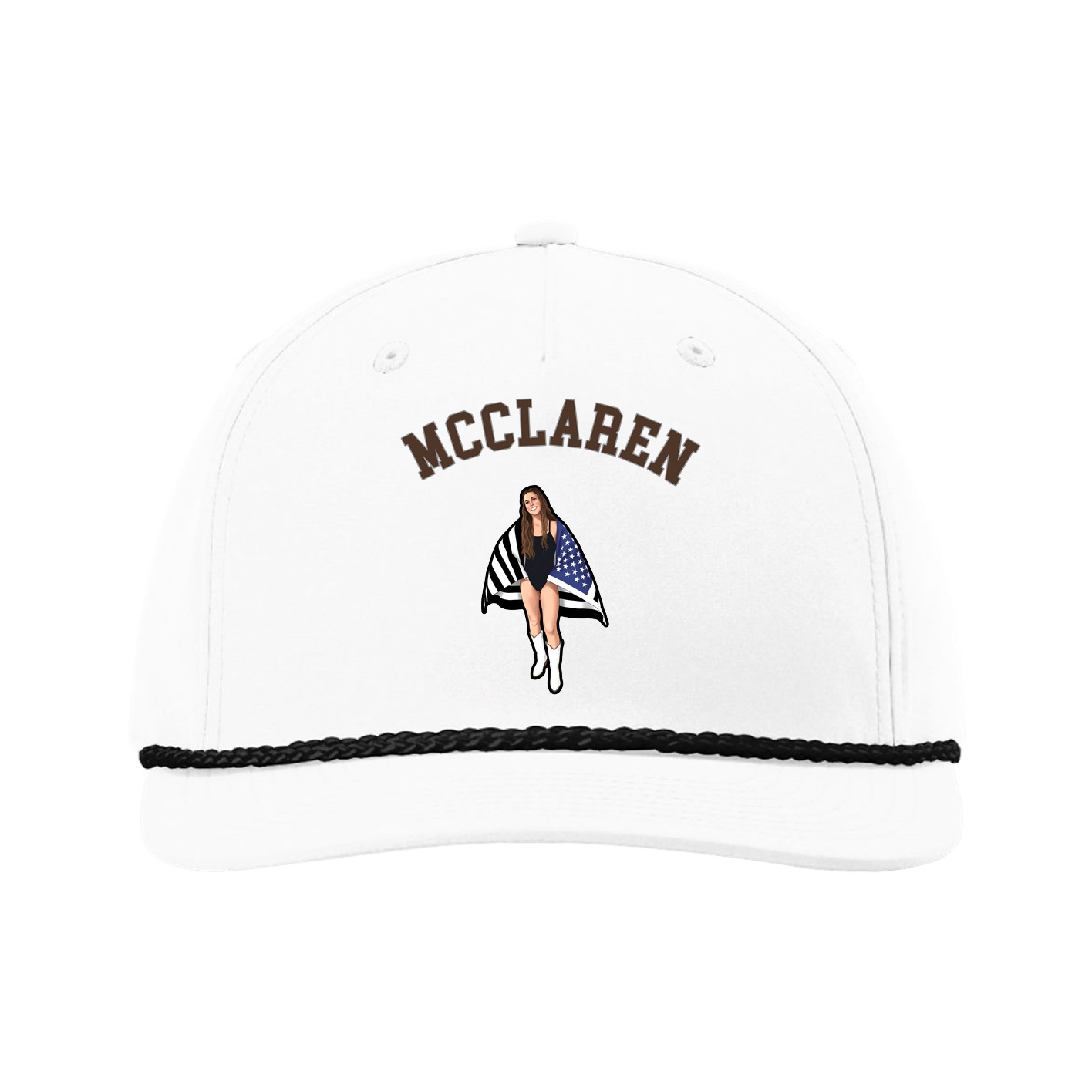 Five-Panel Classic Rope Cap — Shirsey Arch in White