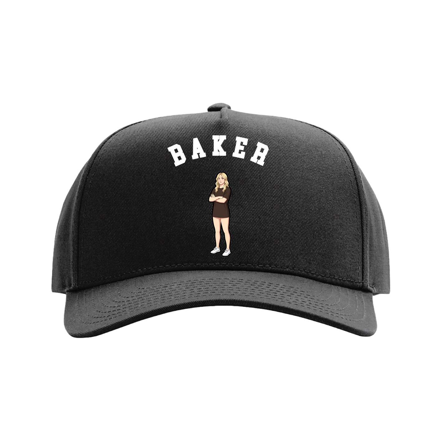 Full Fabric Five-Panel Champ Cap — Shirsey Arch in Black