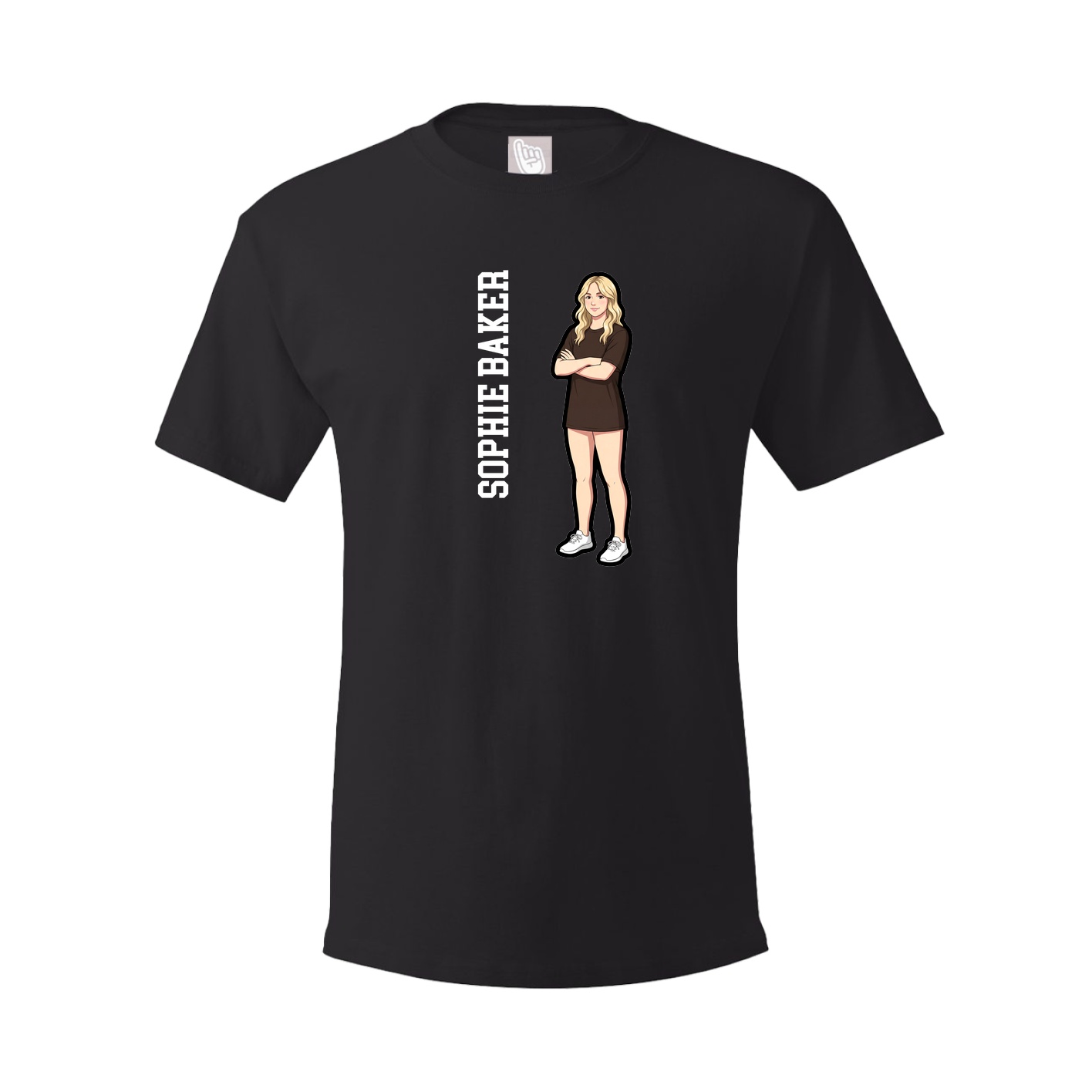Tee — Name Vertical in Black