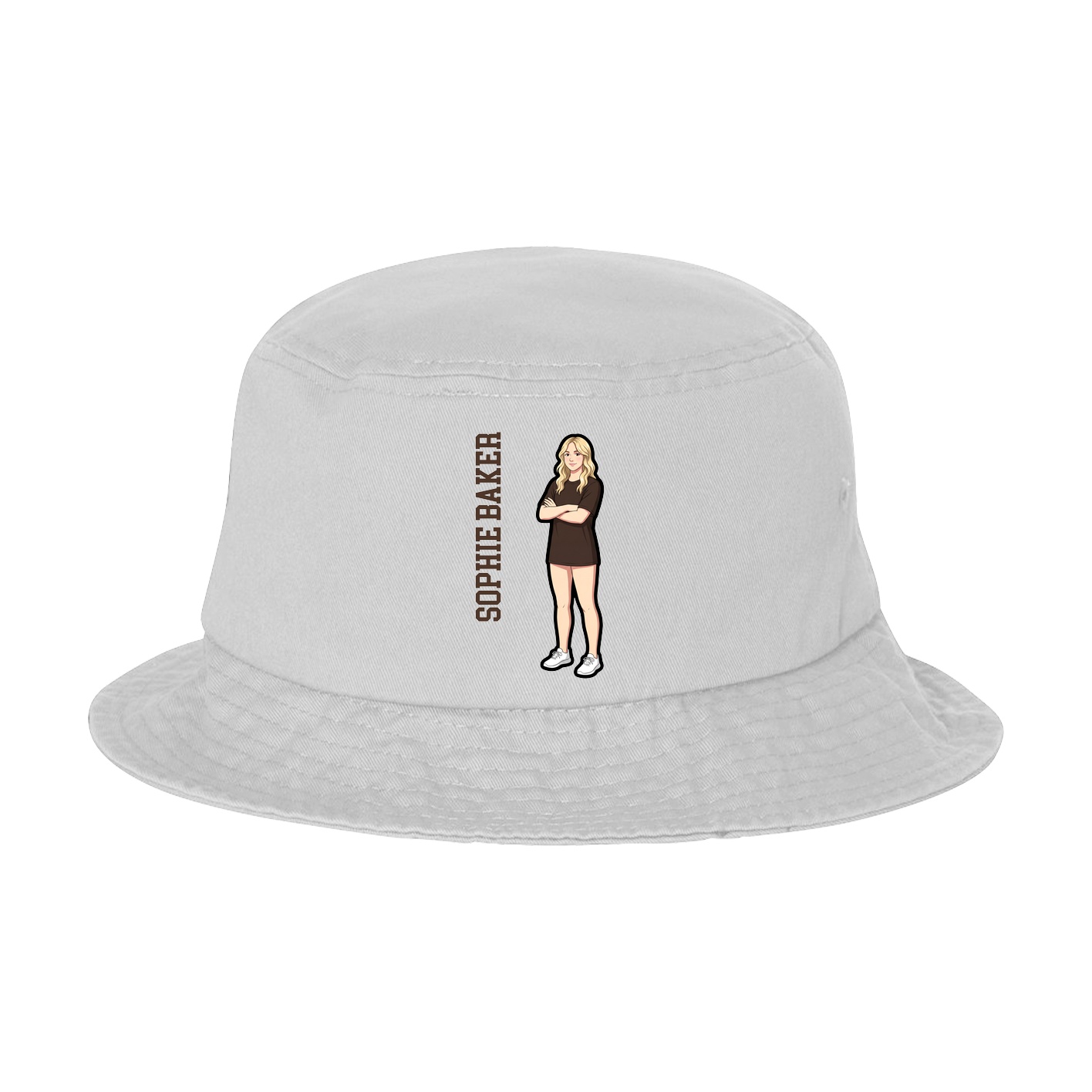 Bucket Cap — Name Vertical in White