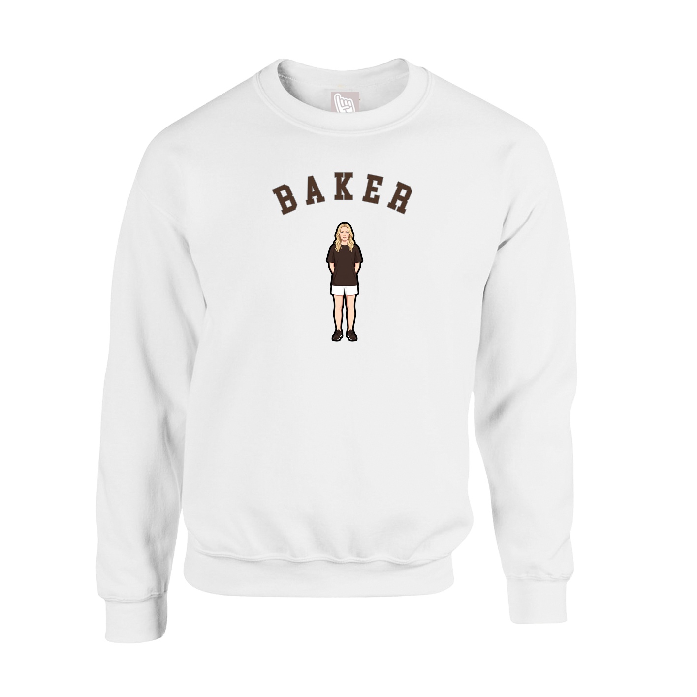 Fleece Crew — Shirsey Arch in White