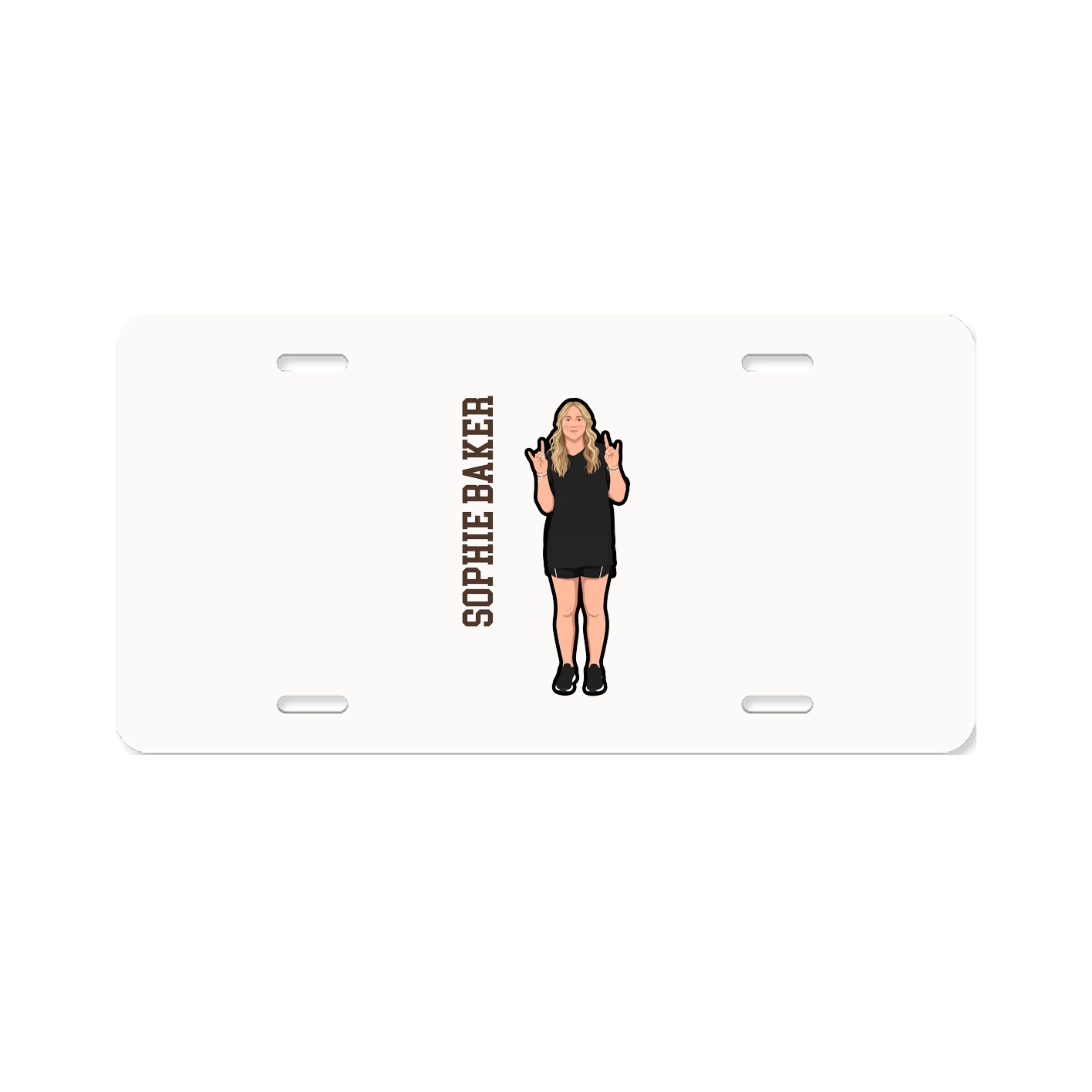 License Plate — Name Vertical in Classic