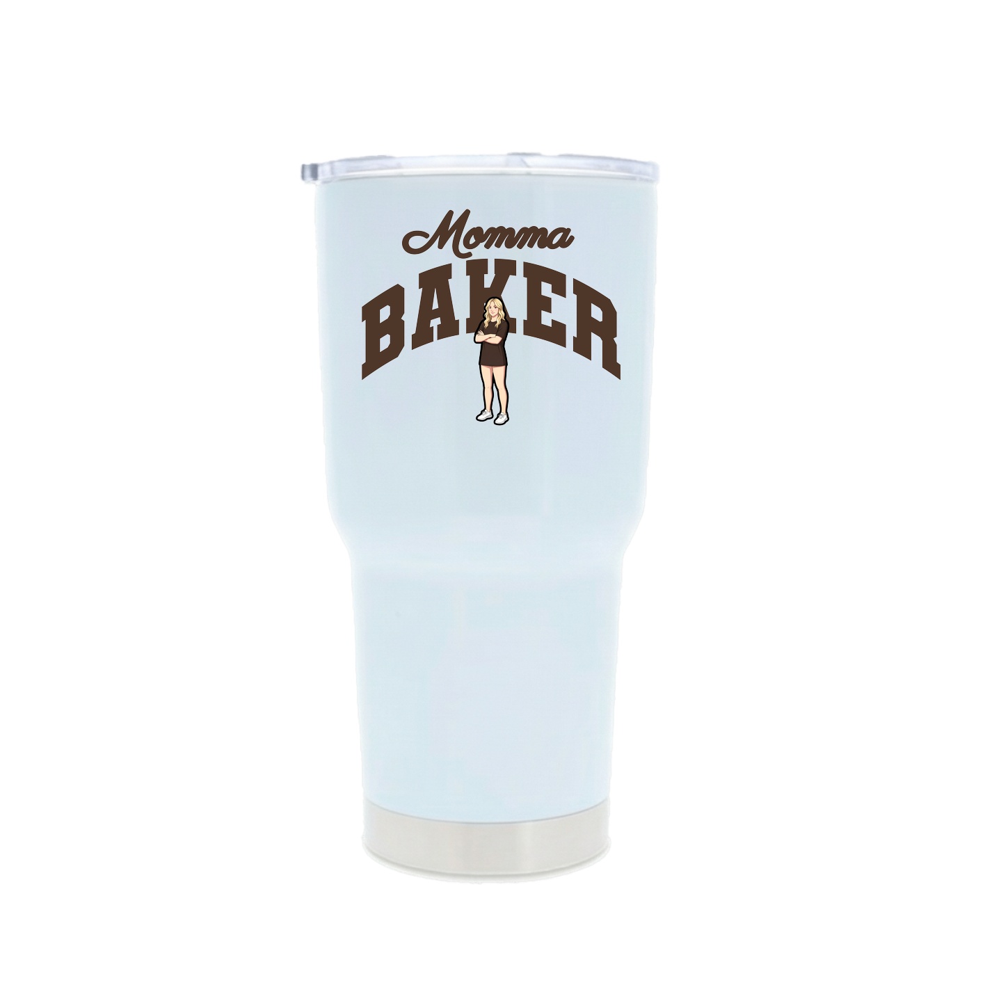 30oz Stainless Steel Tumbler — Mothers Day Arch in White