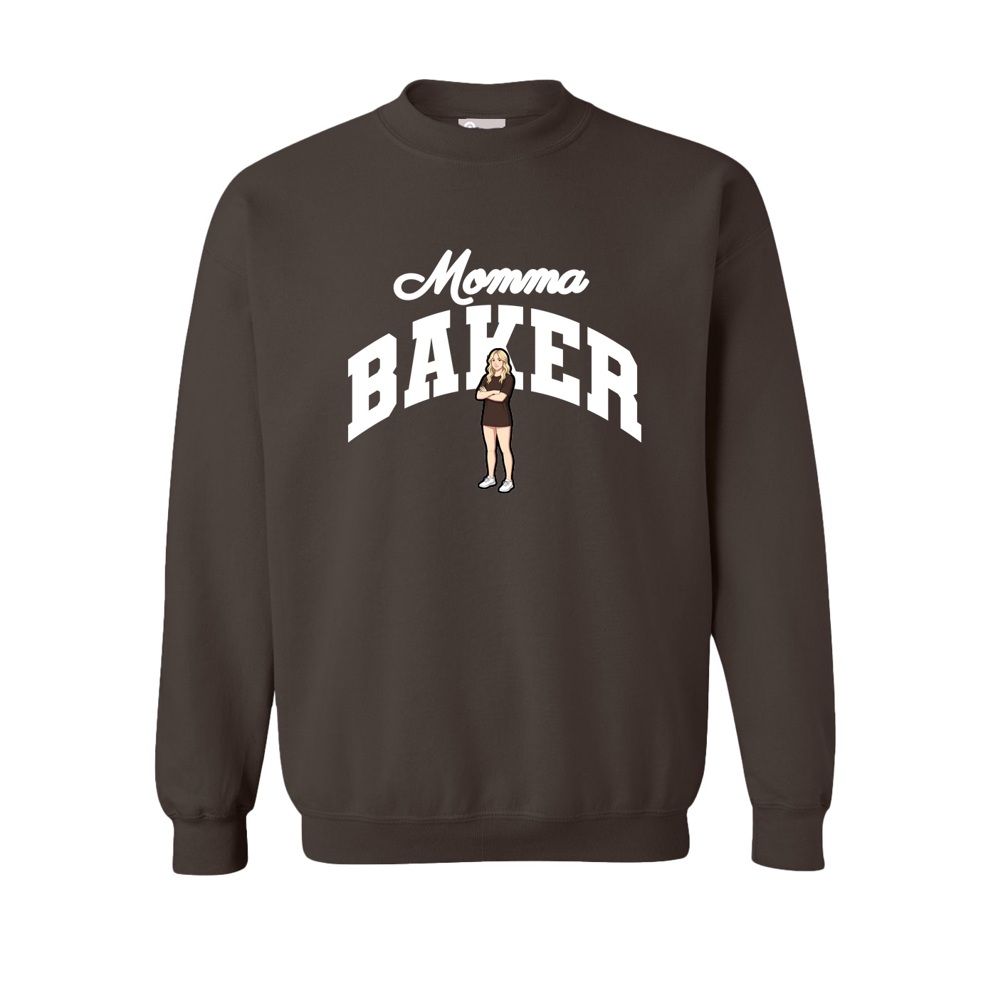 Fleece Crew — Mothers Day Arch in Brown
