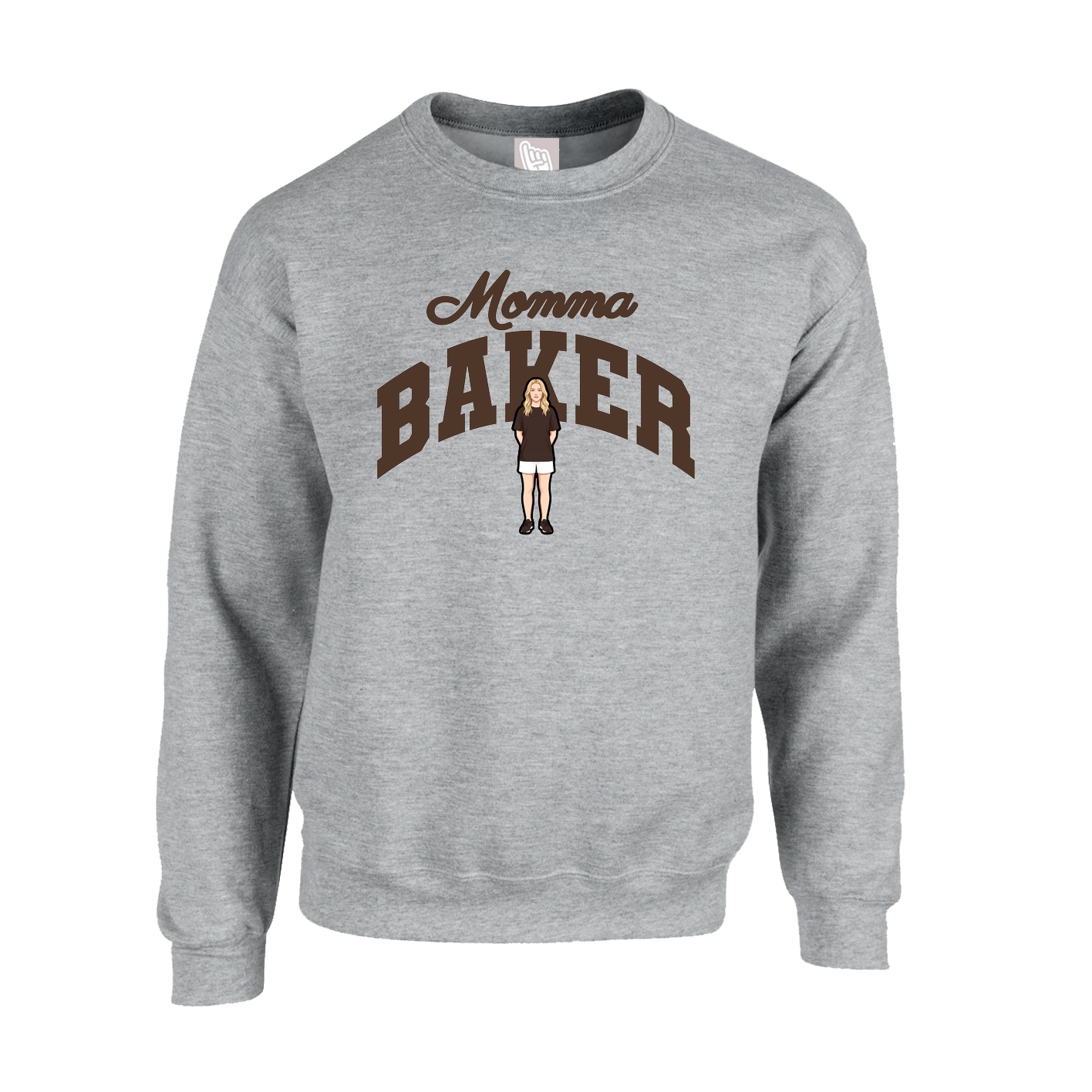 Fleece Crew — Mothers Day Arch in Grey