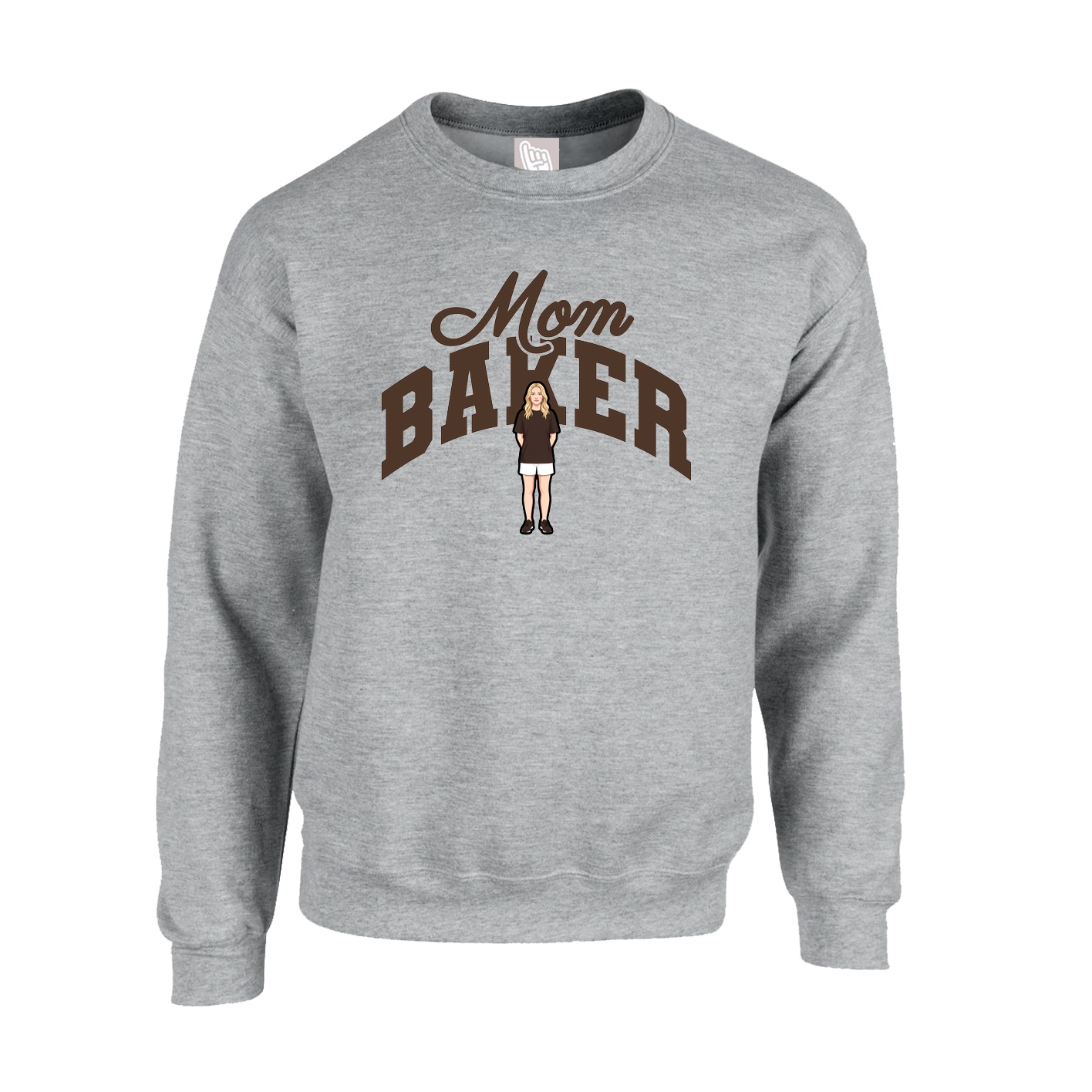 Fleece Crew — Mothers Day Arch in Grey
