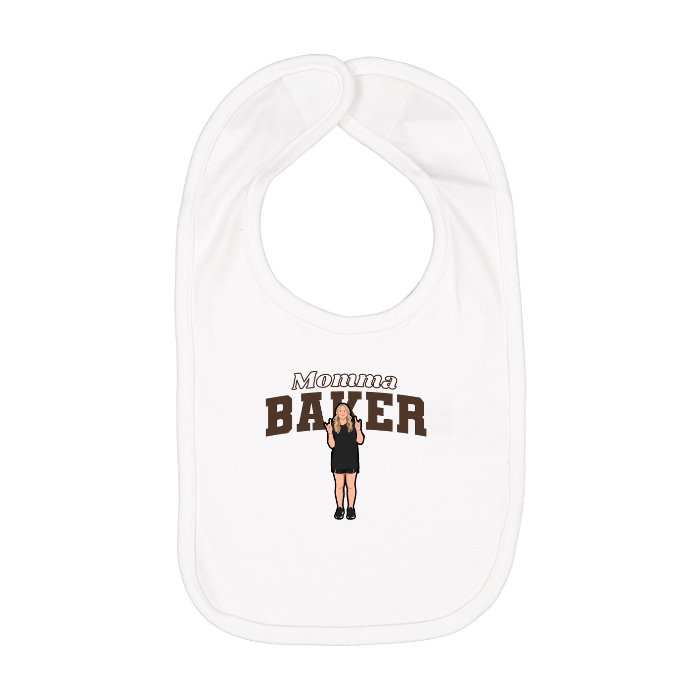Infant Bib — Mothers Day Block in White