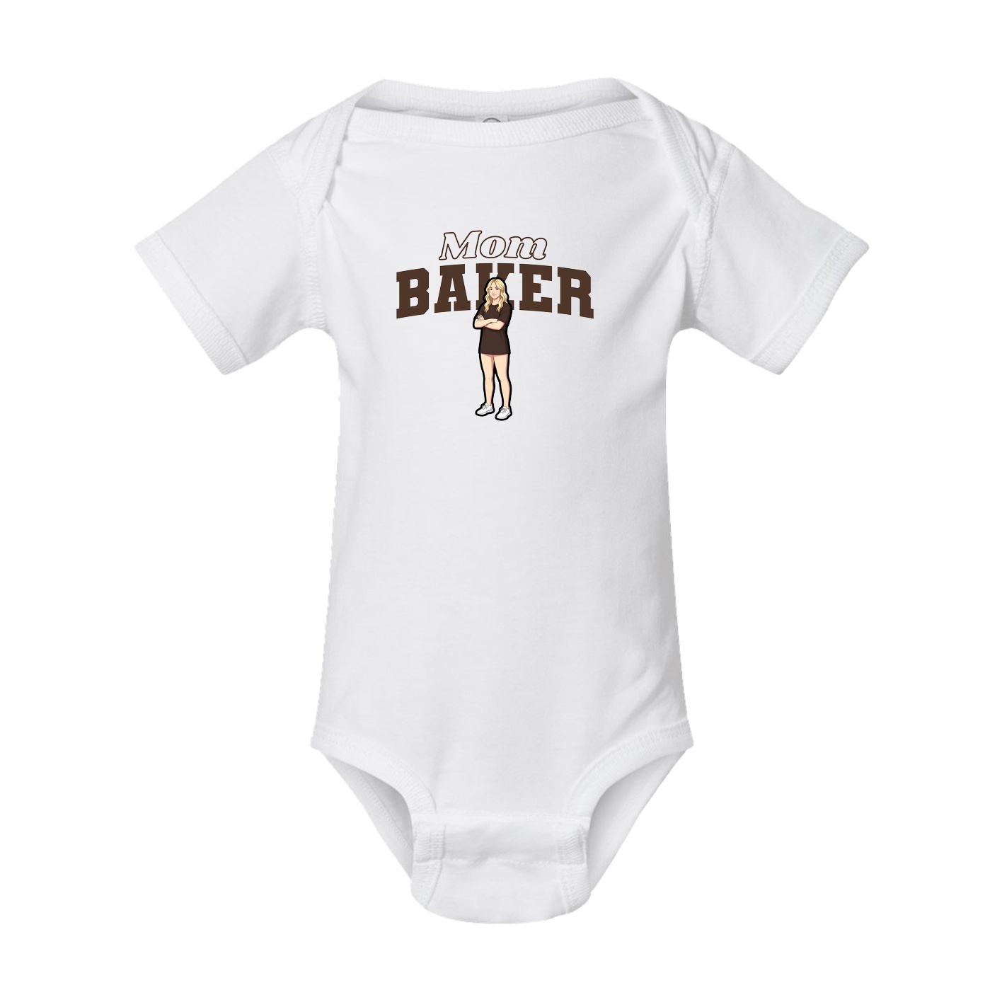 Baby Onesie — Mothers Day Block in White