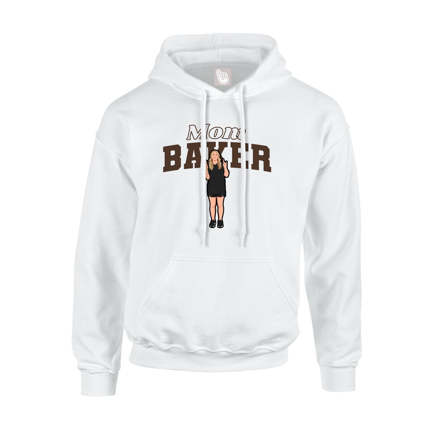 Youth Hoodie — Mothers Day Block in White