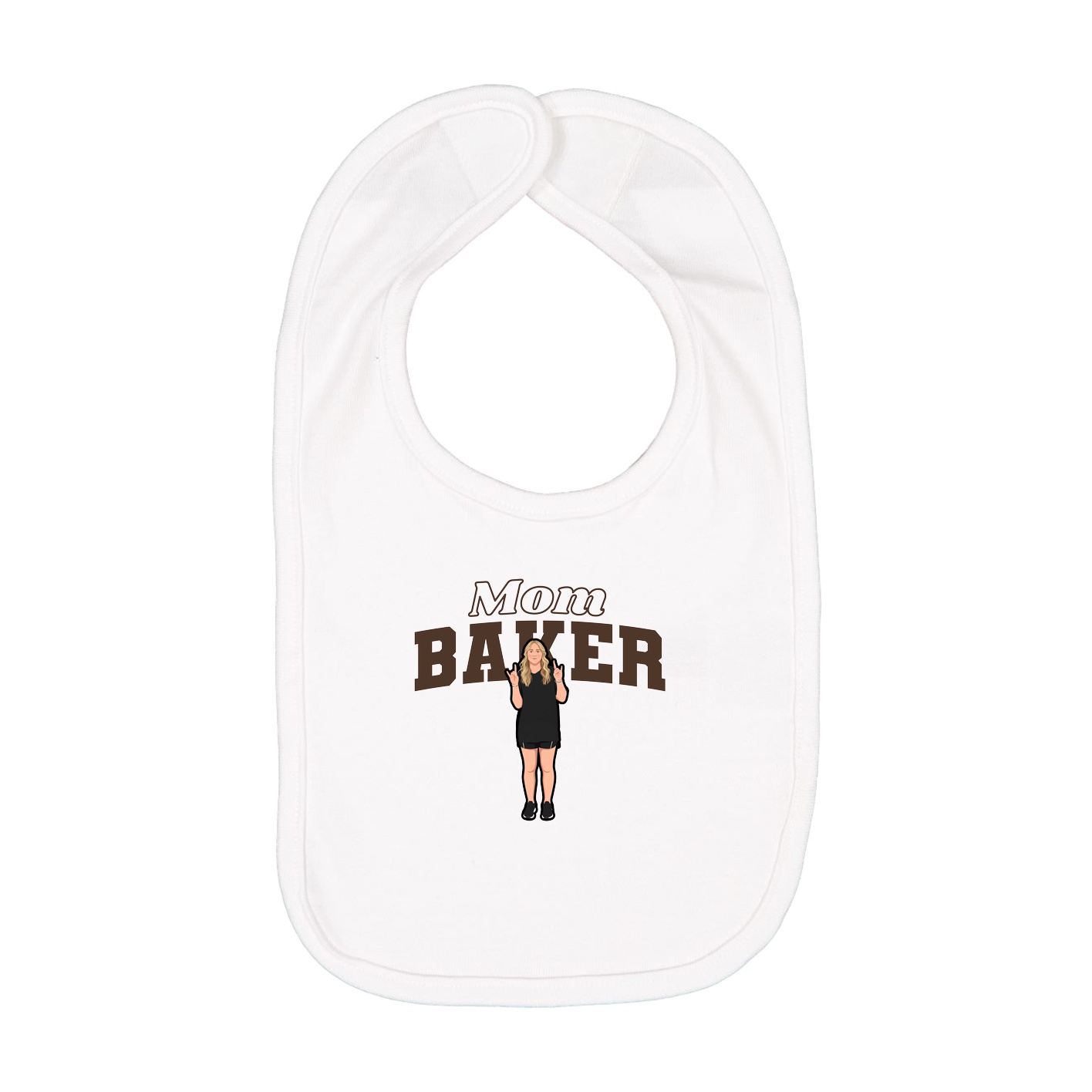Infant Bib — Mothers Day Block in White