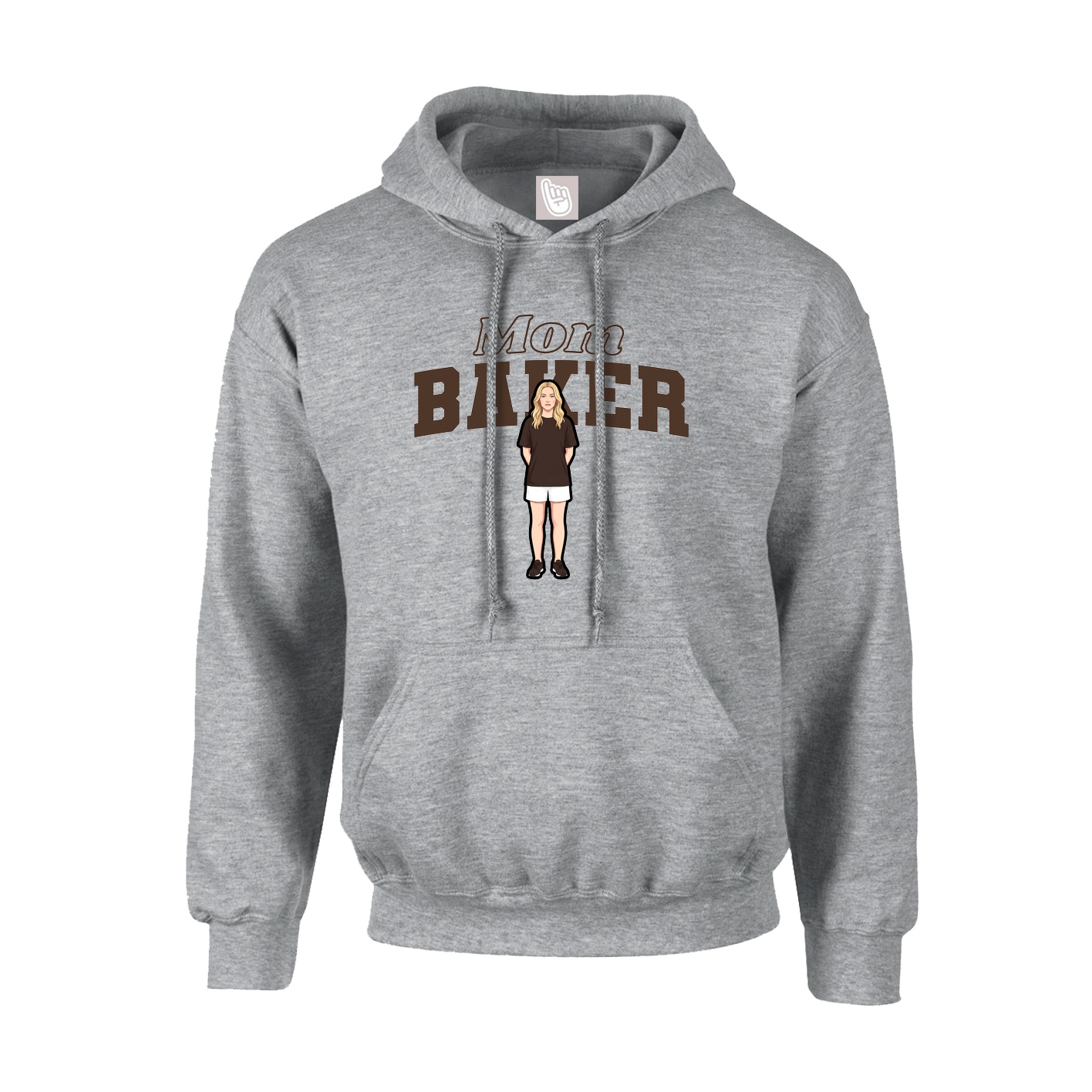 Youth Hoodie — Mothers Day Block in Grey