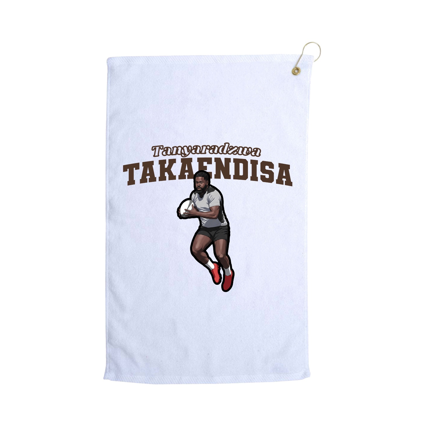 Golf Towel — Name Arch in White