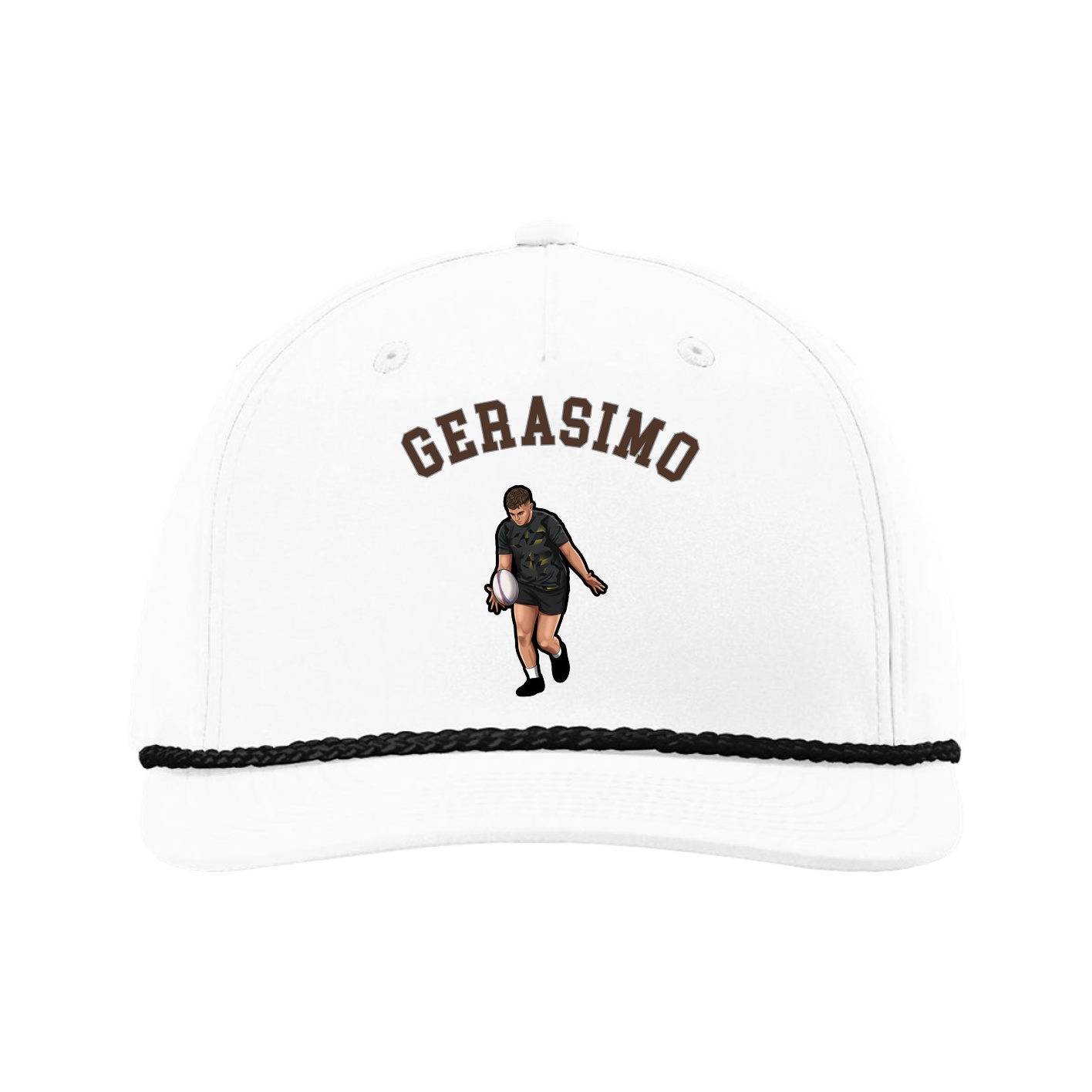 Five-Panel Classic Rope Cap — Shirsey Arch in White