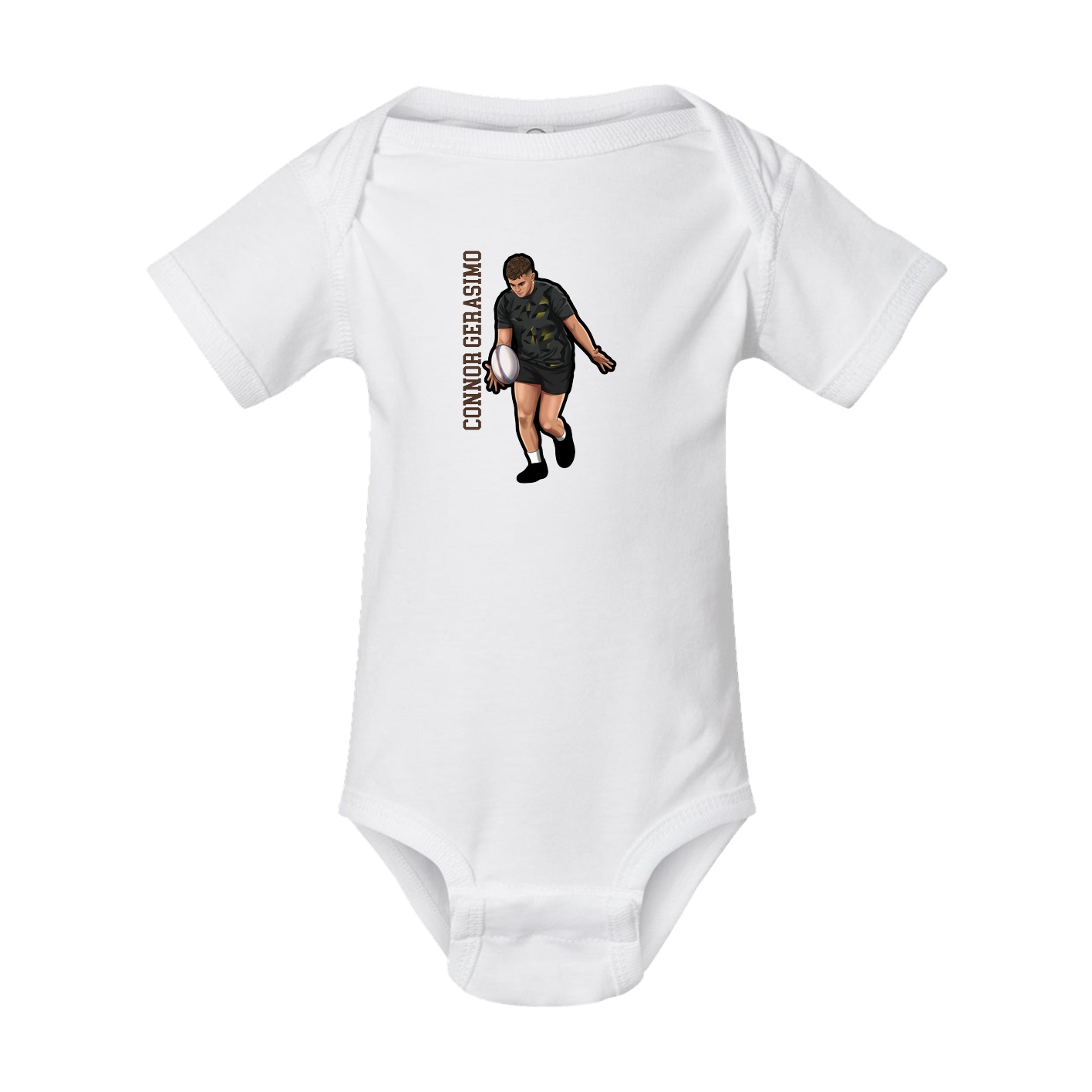 Baby Onesie — Name Vertical in White