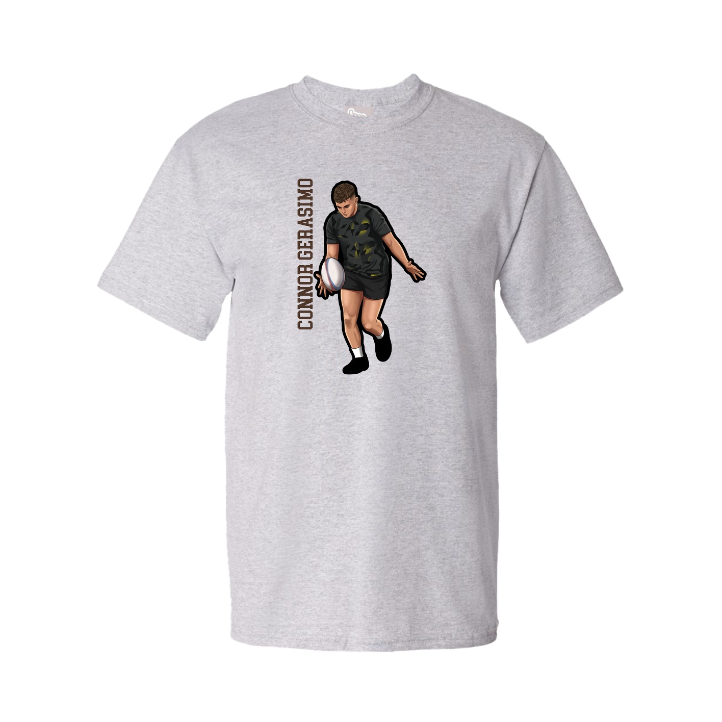 Tee — Name Vertical in Grey