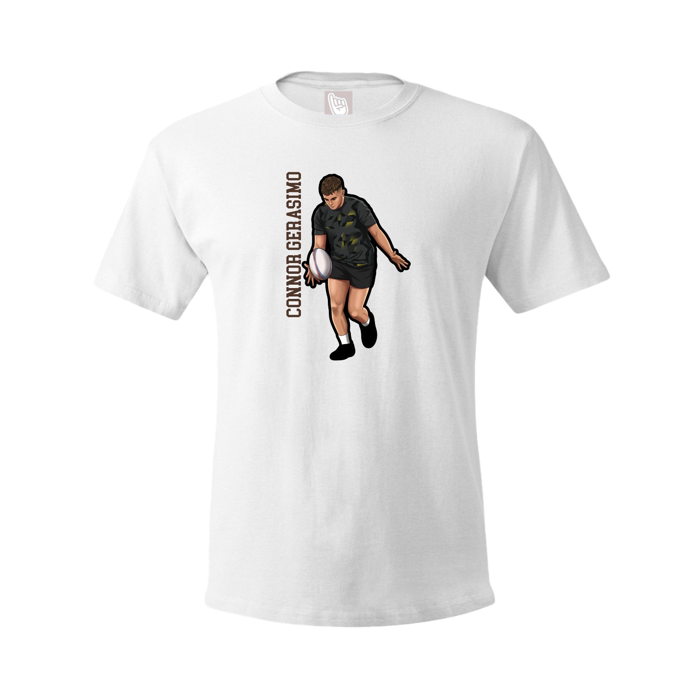 Youth Tee — Name Vertical in White