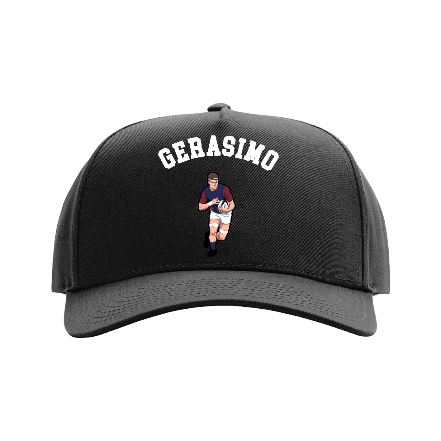 Full Fabric Five-Panel Champ Cap — Shirsey Arch in Black