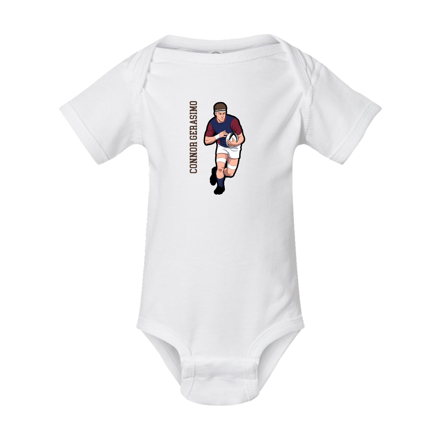 Baby Onesie — Name Vertical in White