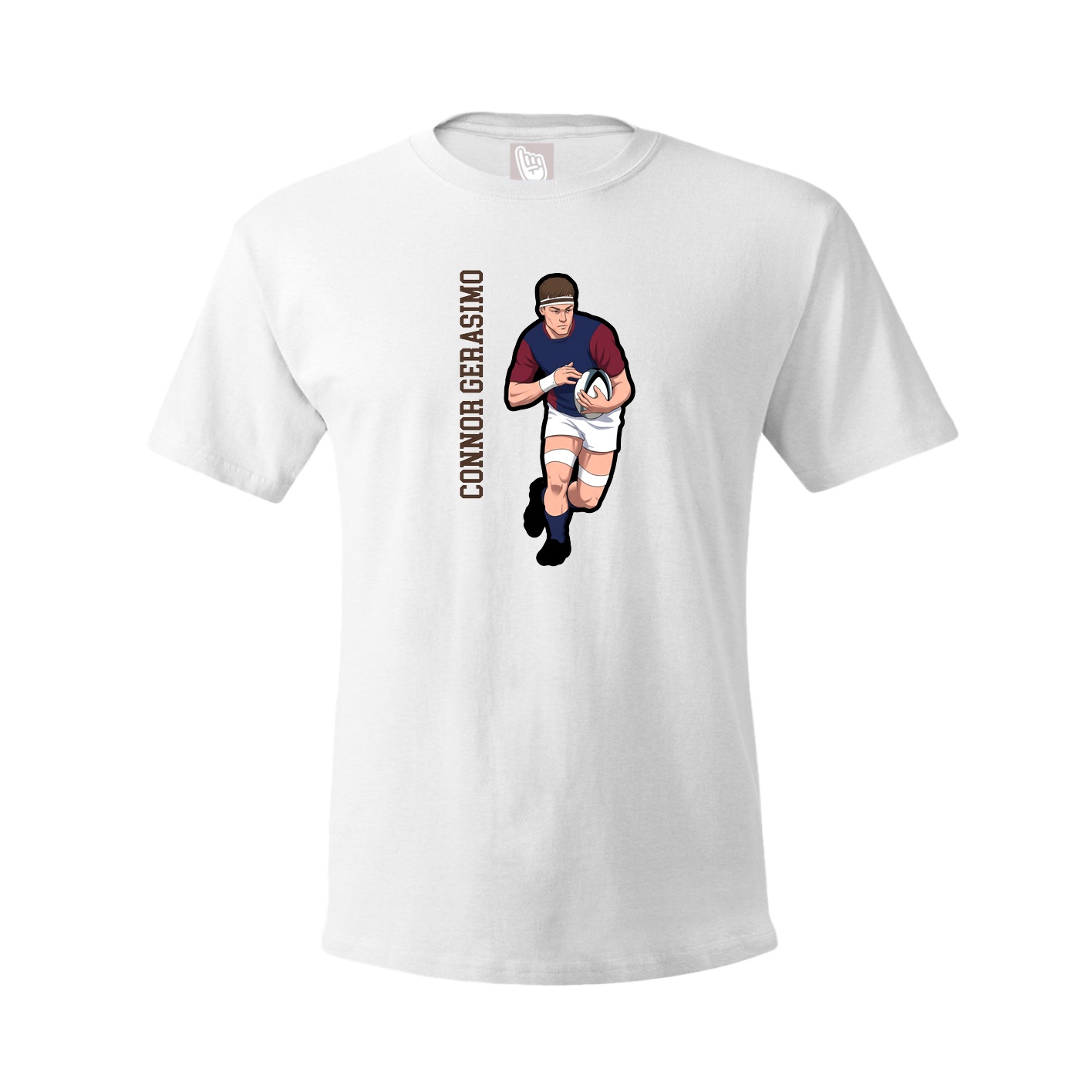 Youth Tee — Name Vertical in White