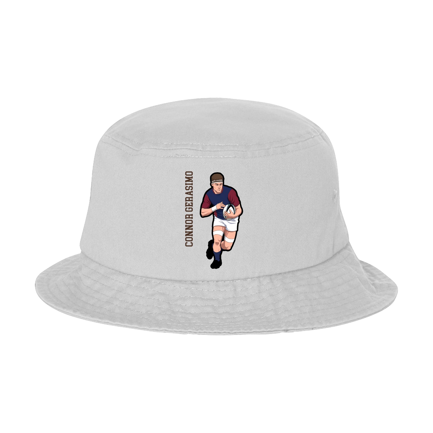 Bucket Cap — Name Vertical in White
