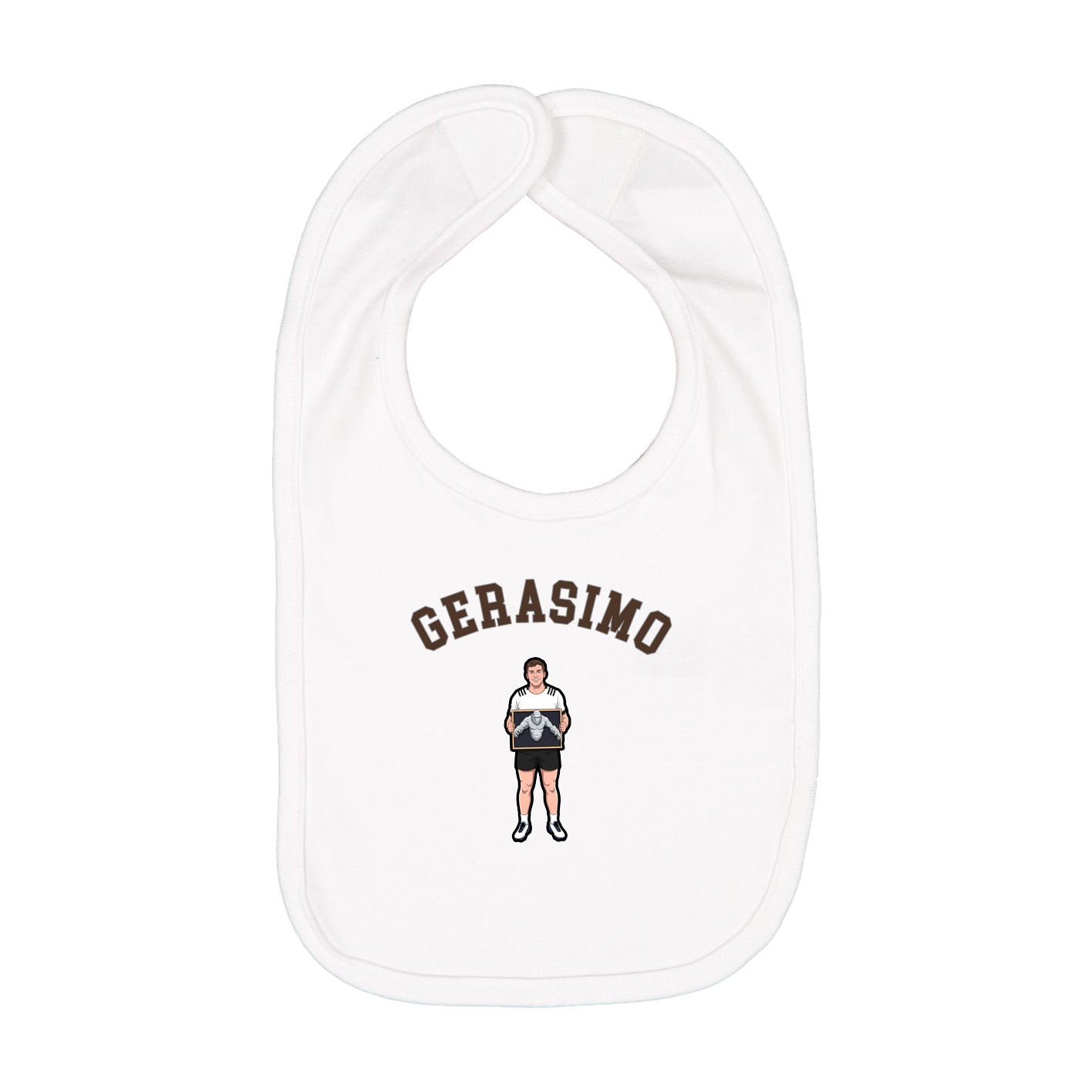 Infant Bib — Shirsey Arch in White
