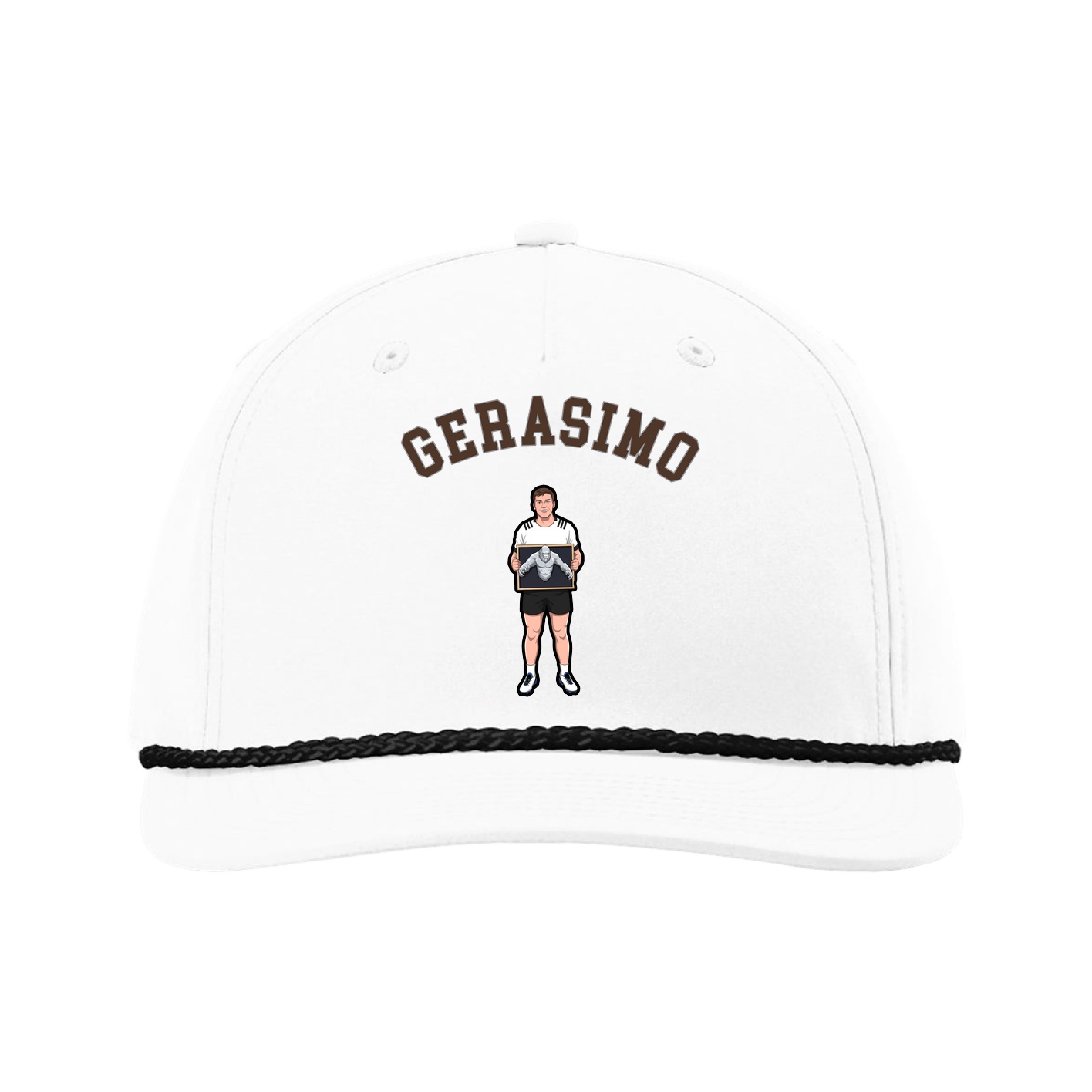 Five-Panel Classic Rope Cap — Shirsey Arch in White