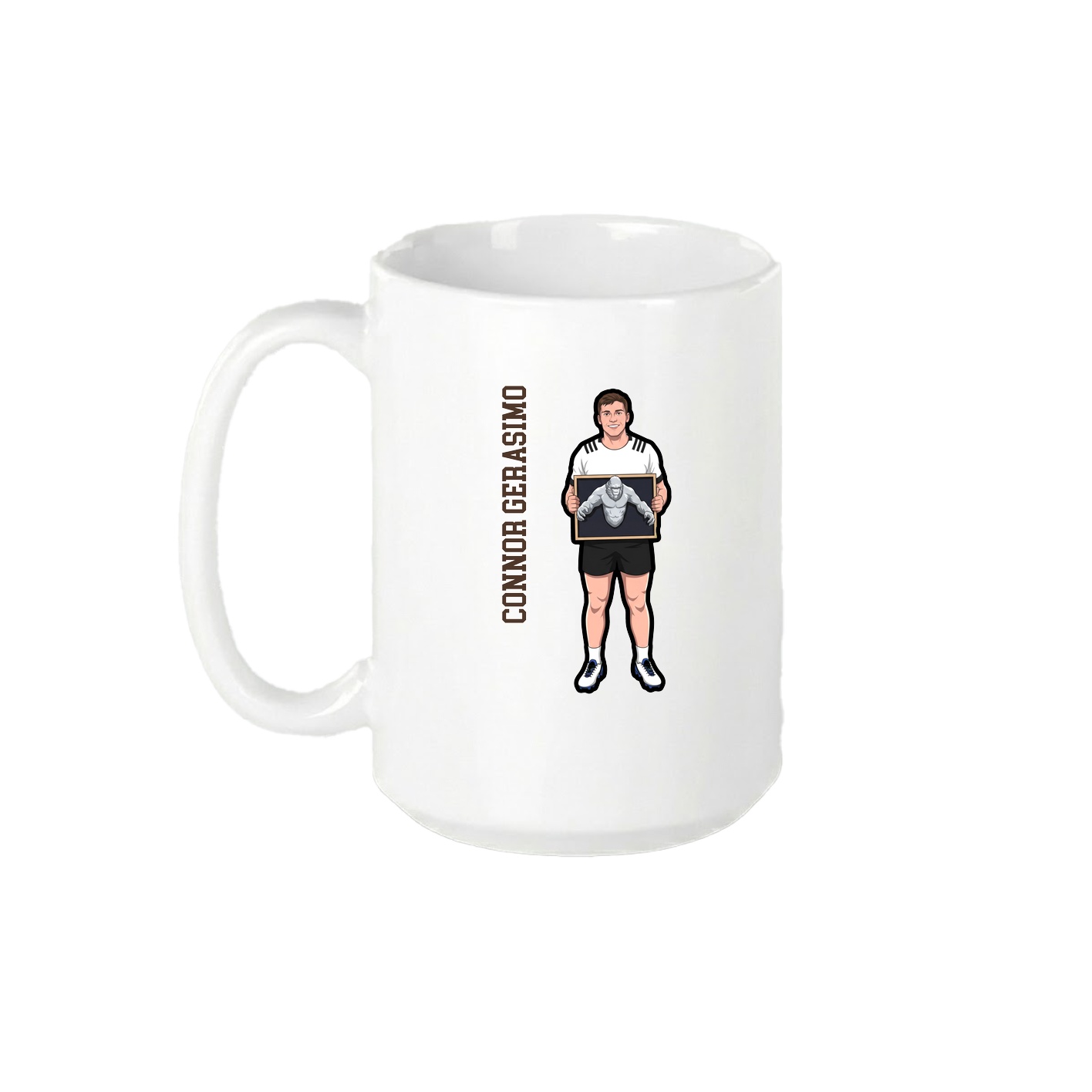 15oz Coffee Mug — Name Vertical in White