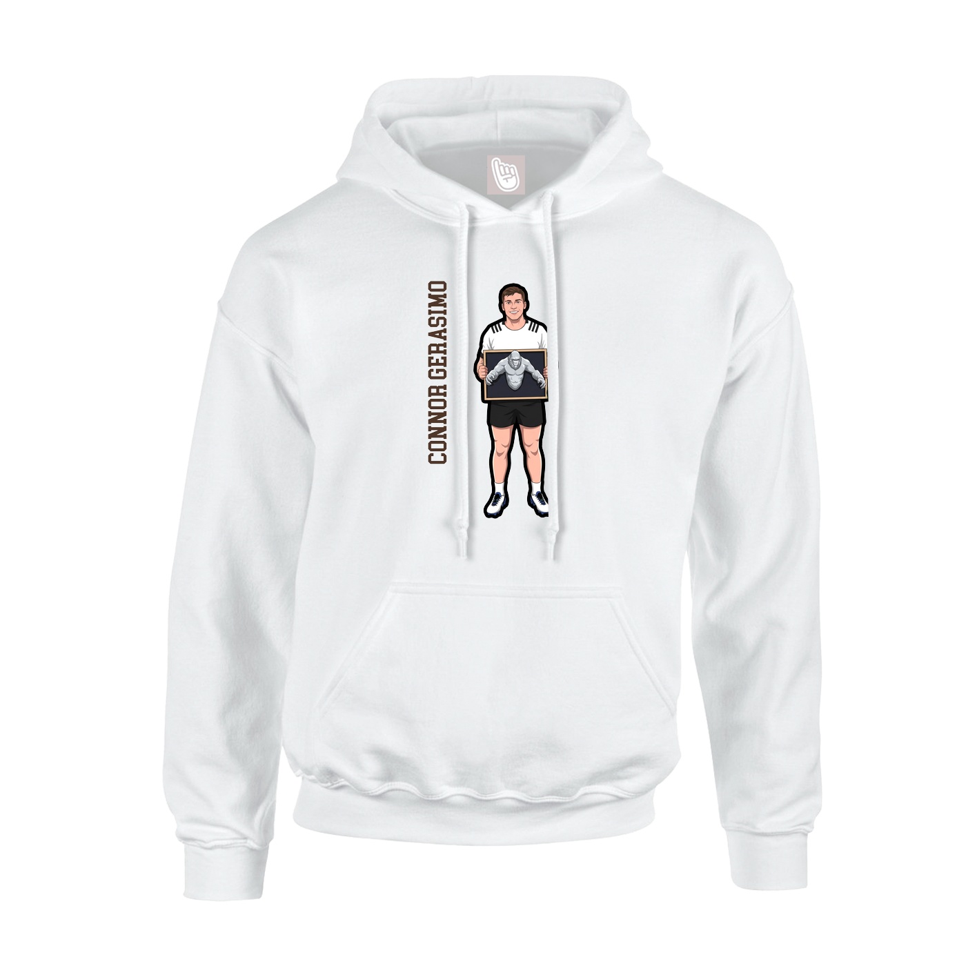Youth Hoodie — Name Vertical in White