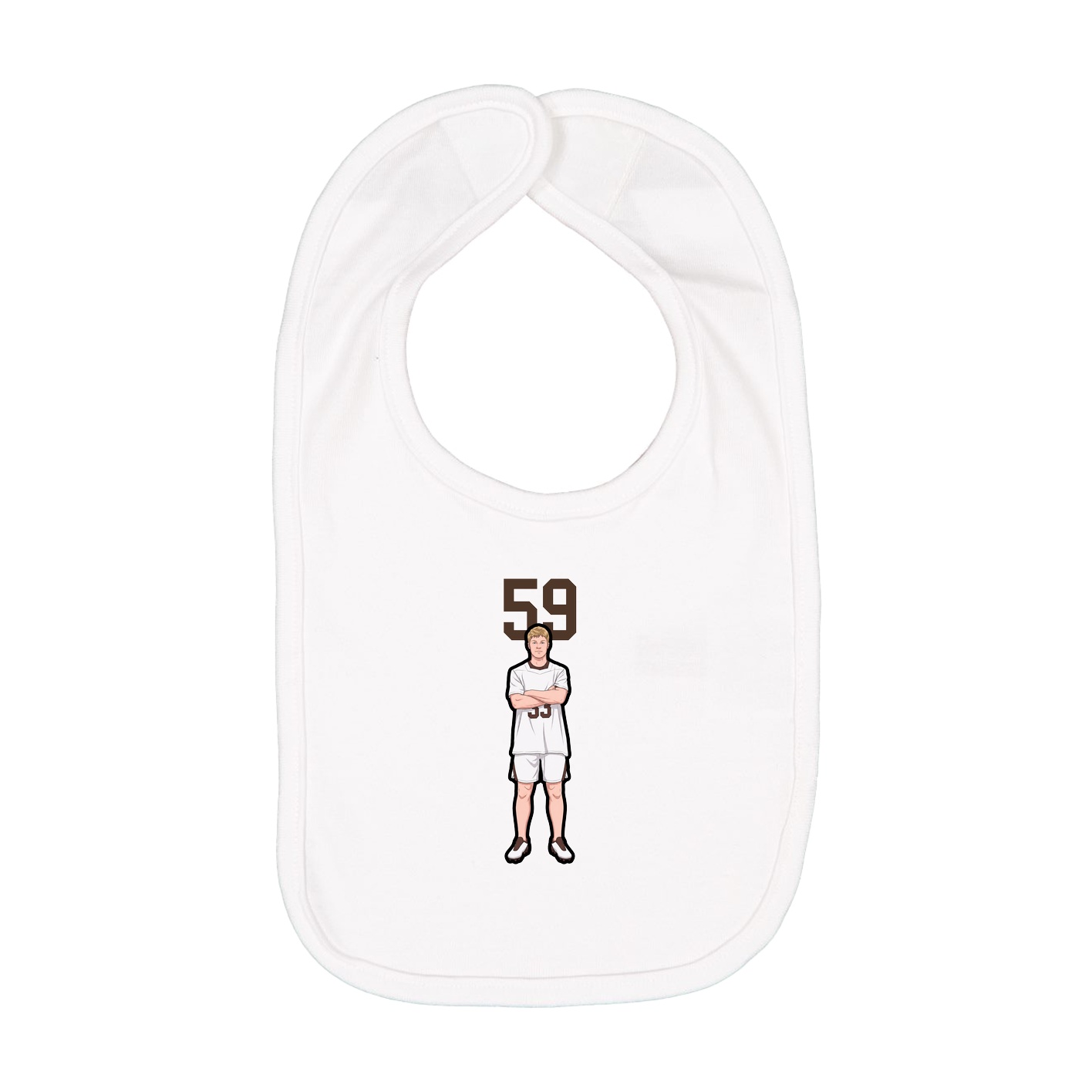 Infant Bib — Number Top in White