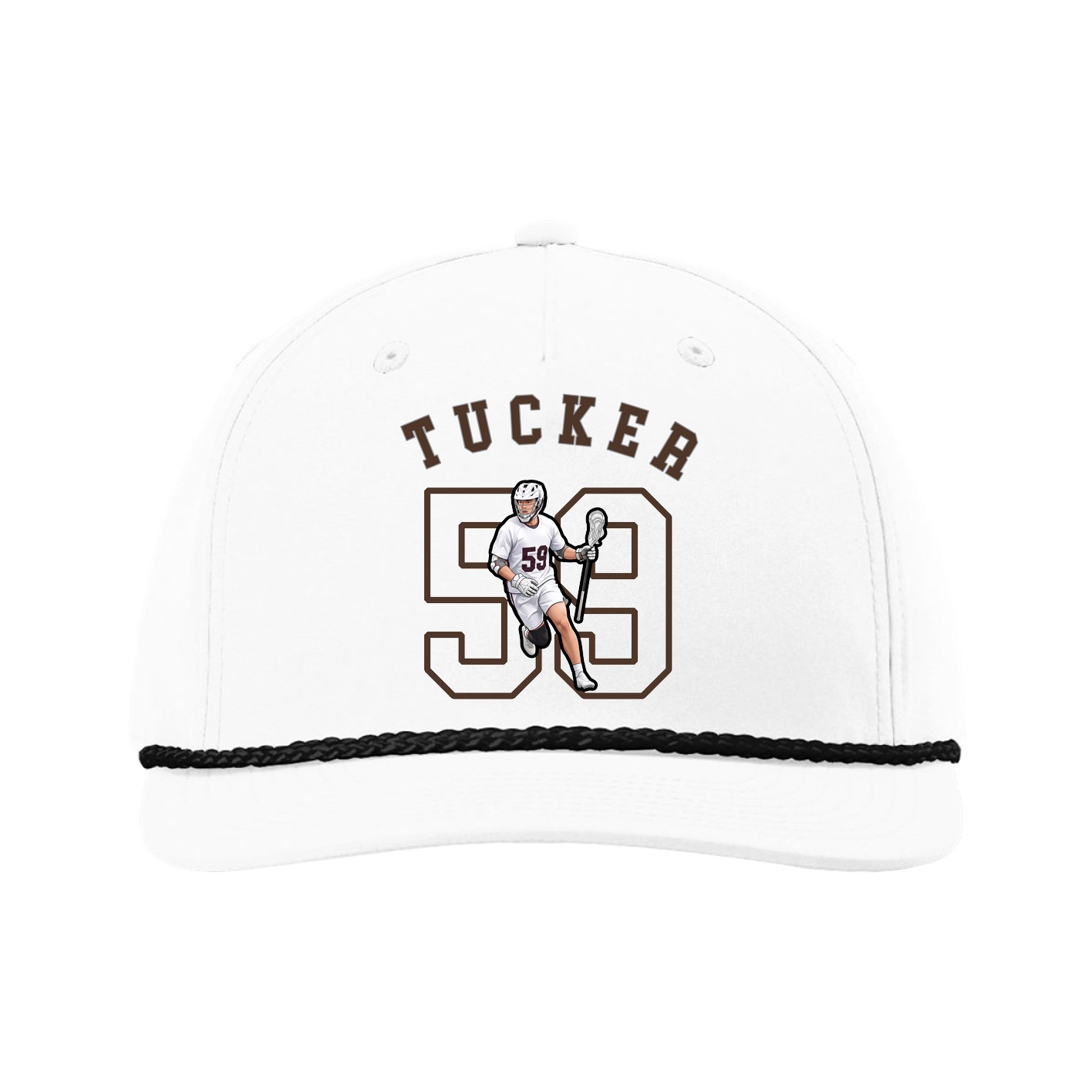 Five-Panel Classic Rope Cap — Shirsey Arch in White