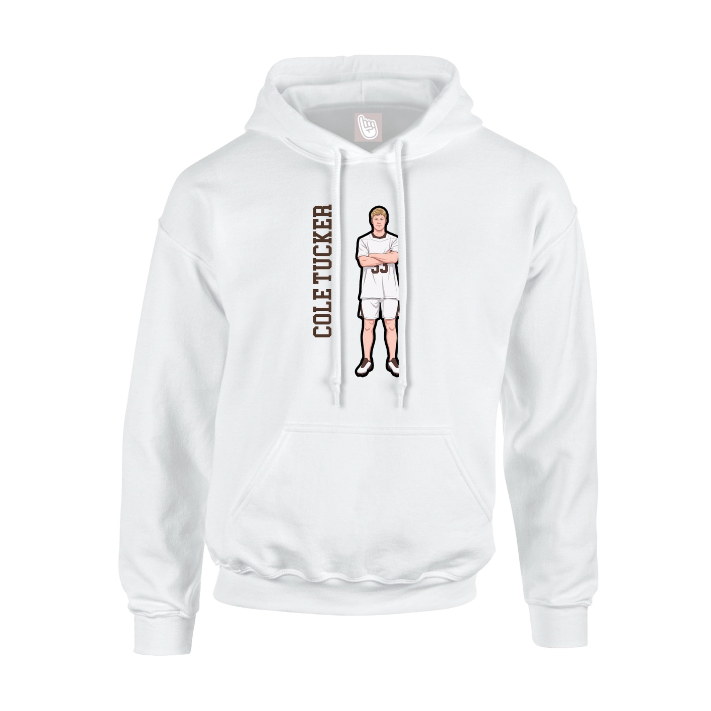 Youth Hoodie — Name Vertical in White